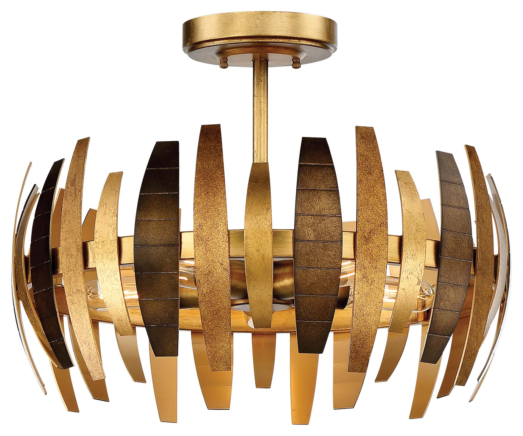 Metropolitan N7835-659 Manitou 5 -Light 19-in Gold Semi Flush Mount Light