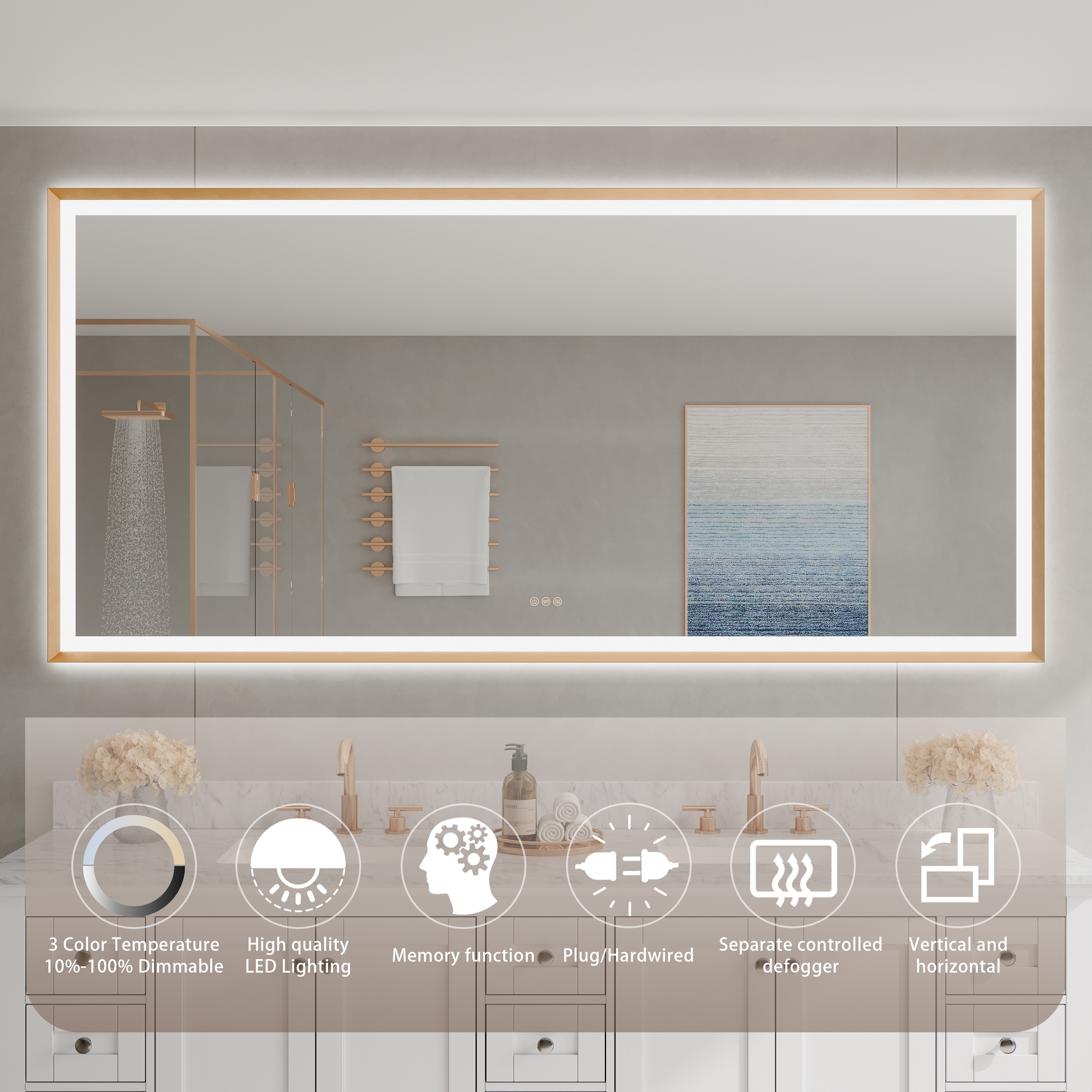 CALVON CLW68440BG Framed-Bath-Mirrors - View #4
