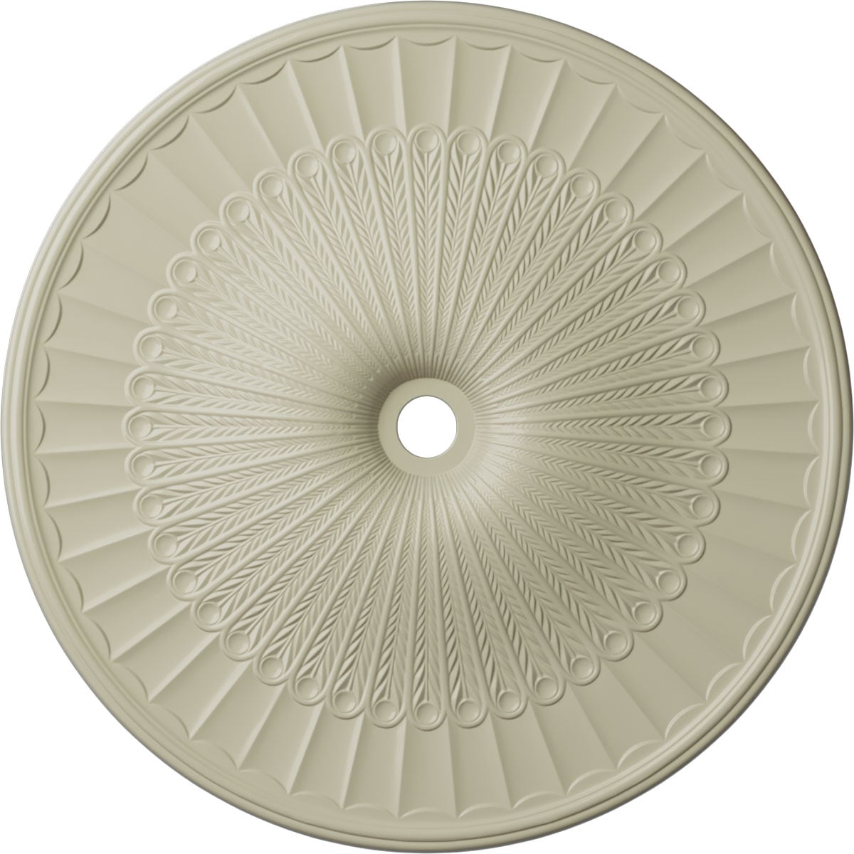 Ekena Millwork CM51GLCYF Galveston 51-in W x 51-in L Painted Clear Yellow Polyurethane Whole Ceiling Medallion