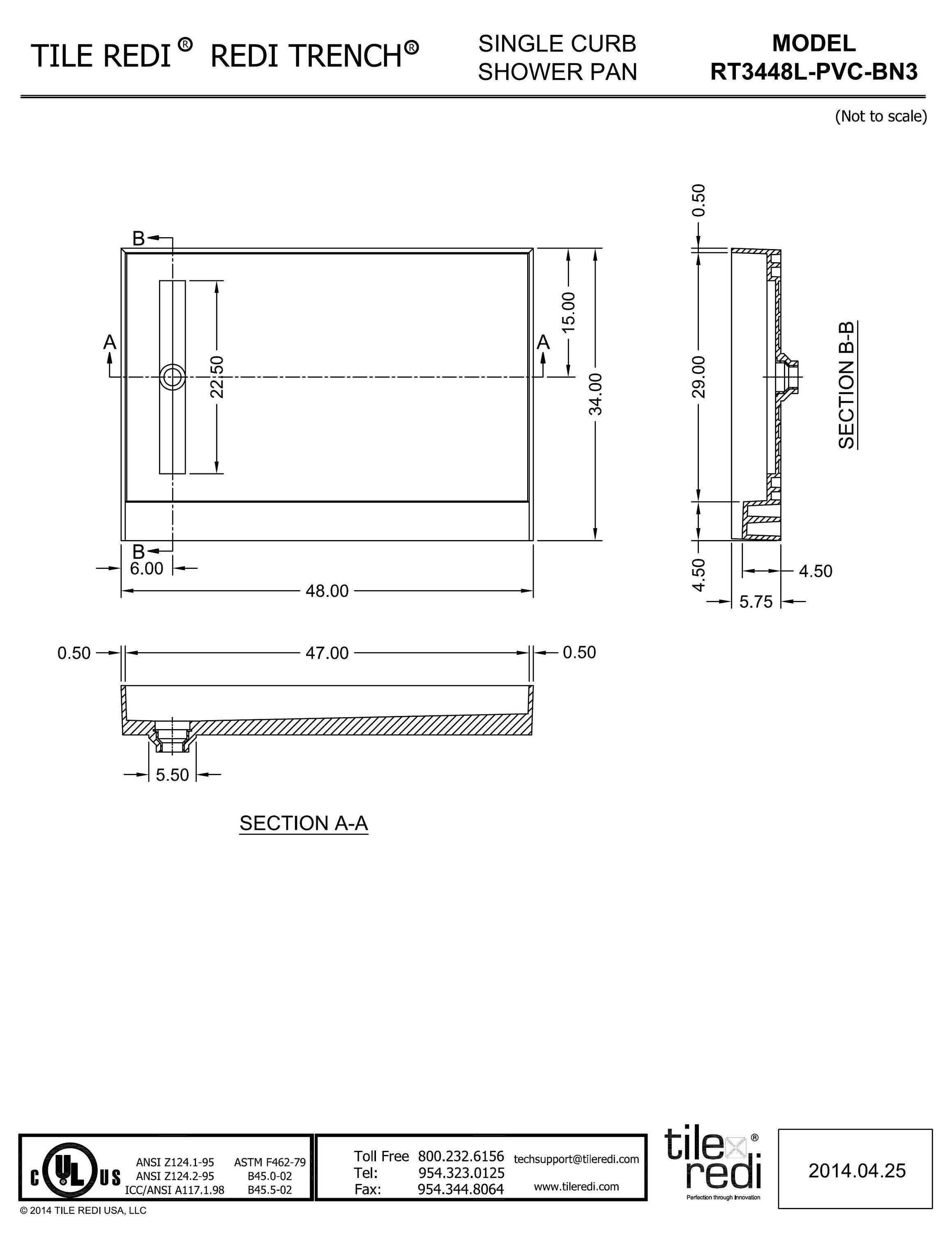 Tile Redi RT3448L-PVC-BN3 Shower-Floors - View #9