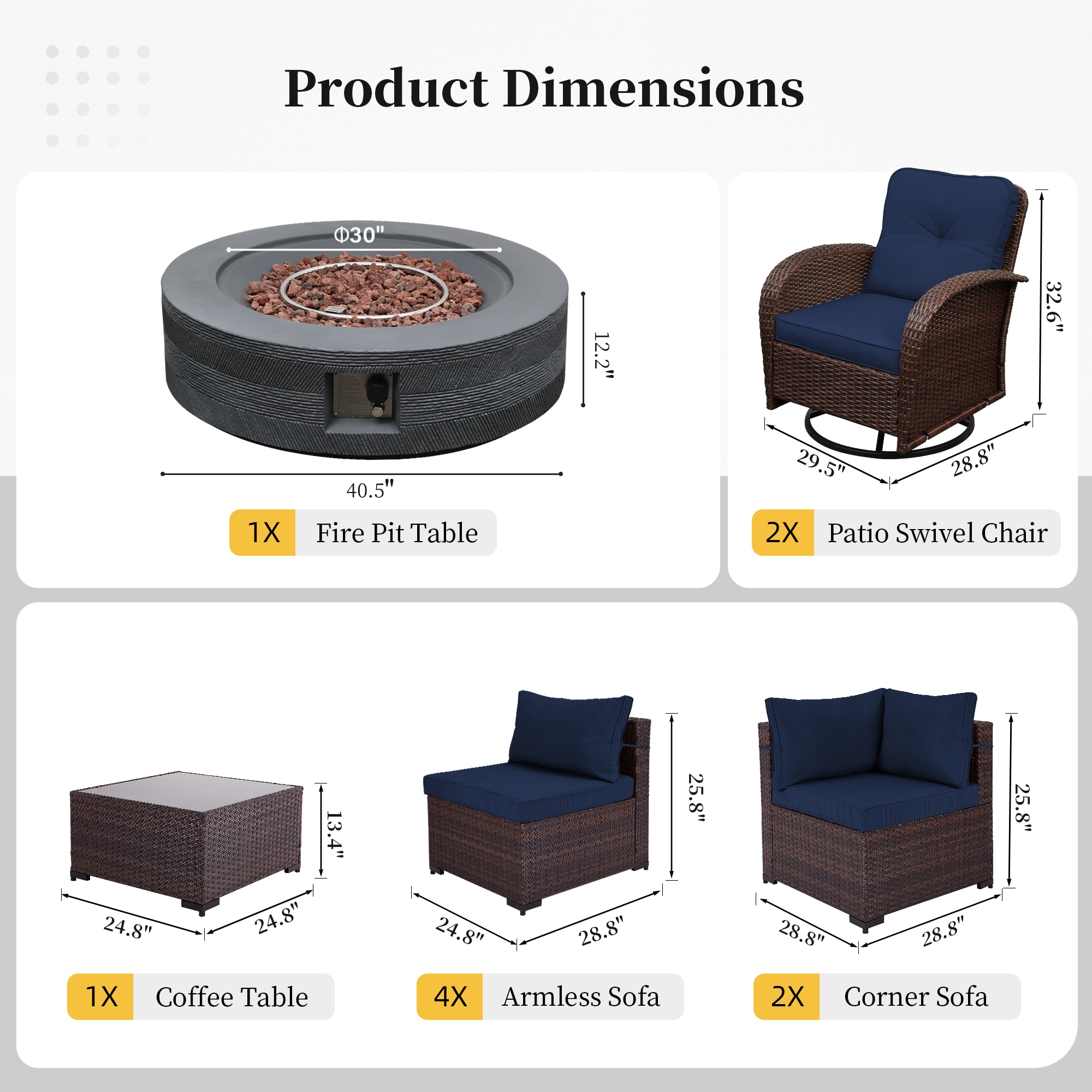 UPHA PL-2CZY11-42XDK-Z2 Patio-Conversation-Sets - View #12
