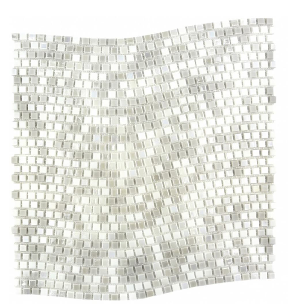 Abolos LWSGALWAVY-WD Galaxy Gray 12-in x 12-in Iridescent Glass Mosaic Wall Tile ( 10-sq ft Carton )