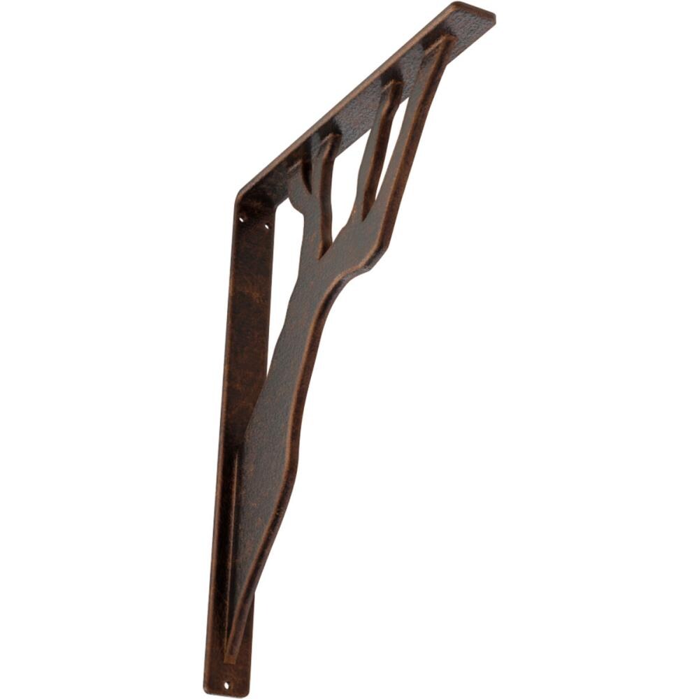 Ekena Millwork BKTM01X12X15SDAACO Damon 12-in x 1.5-in x 15-in Antique copper Wrought iron Countertop support bracket