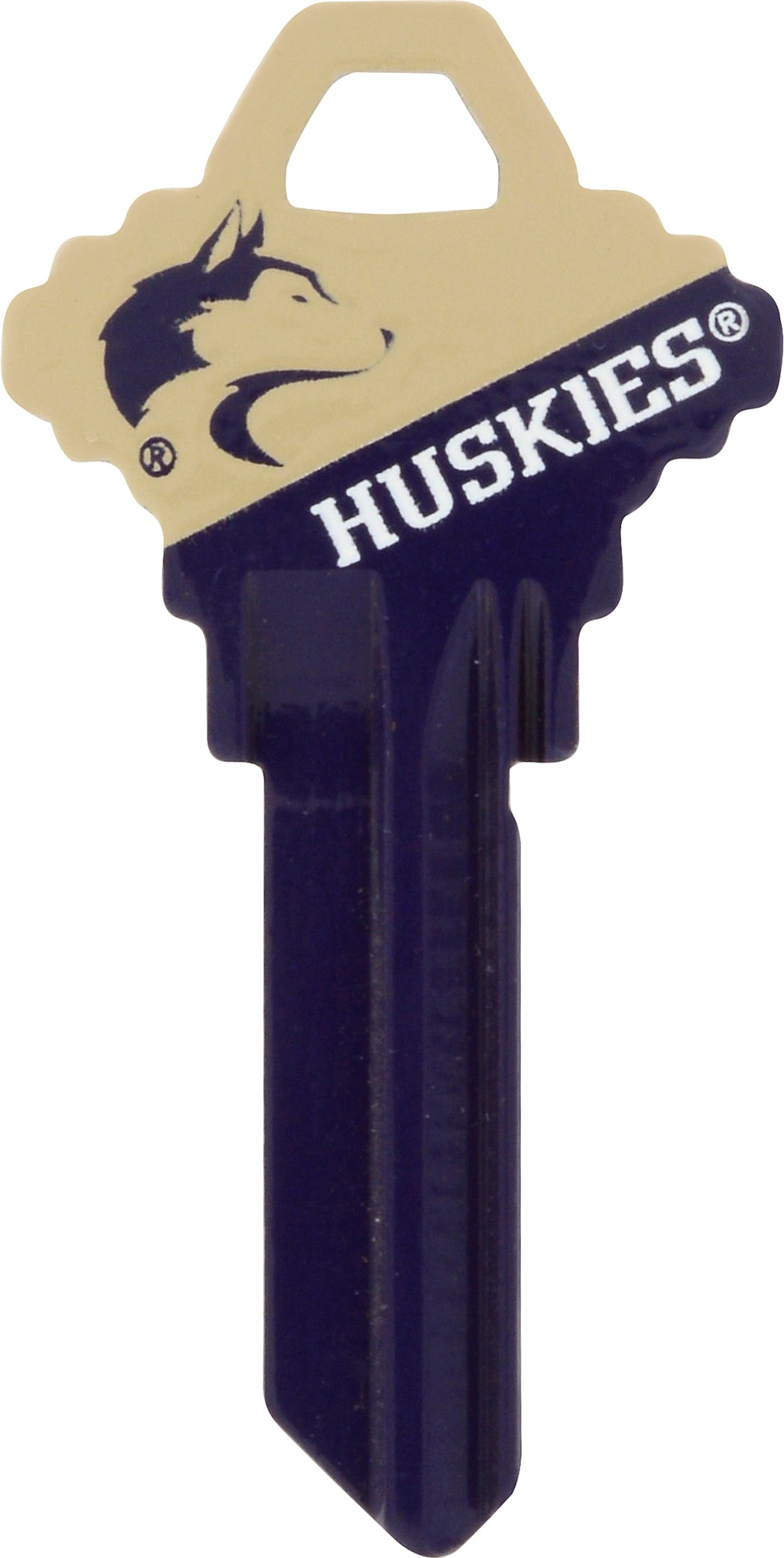 Hillman 89952 Washington Huskies Multicolored Decorative Key Brass House/Entry Key Blank