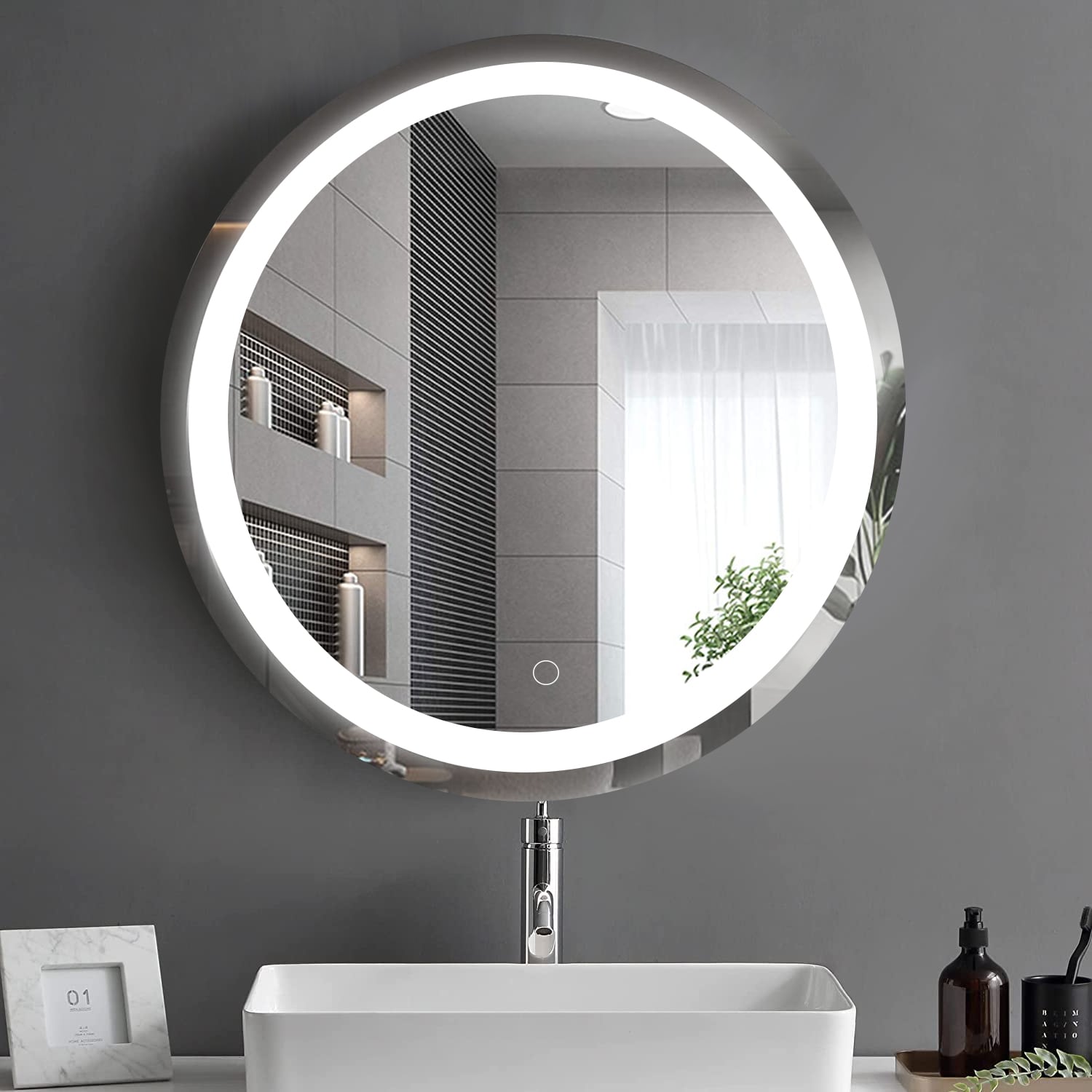 XL Dimmable LED Strip Makeup Mirror with Smart Touch Control – 72