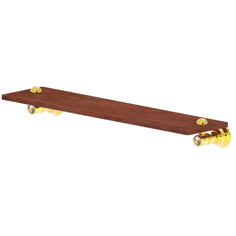 Allied Brass CC-1-22-IRW-PB Carolina Crystal Polished Brass Wall mount Bathroom Shelf ( 22-in x 2.4-in x 5-in )