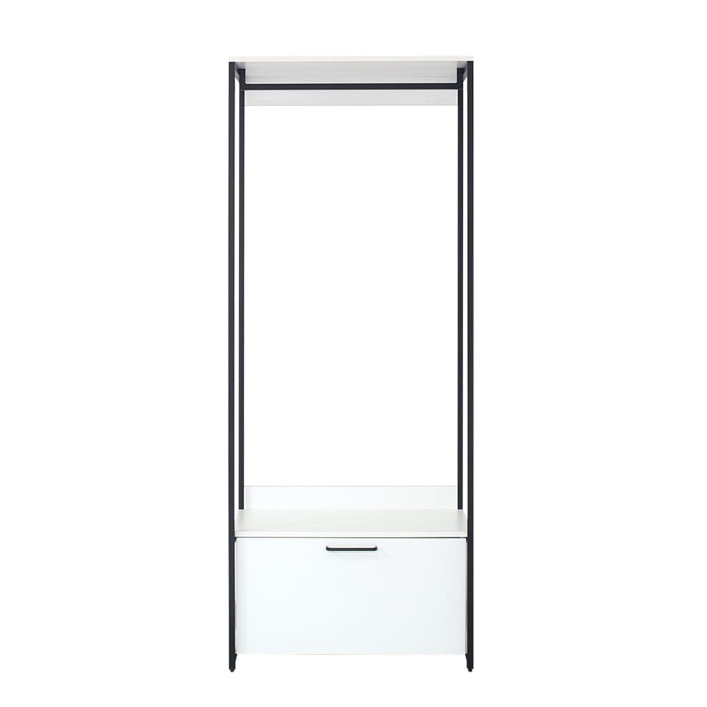 Klair Living FIONA-F Fiona 2.61-Feet to 2.61-Feet W x 6.47-Feet H White Solid Shelving Wood Closet System