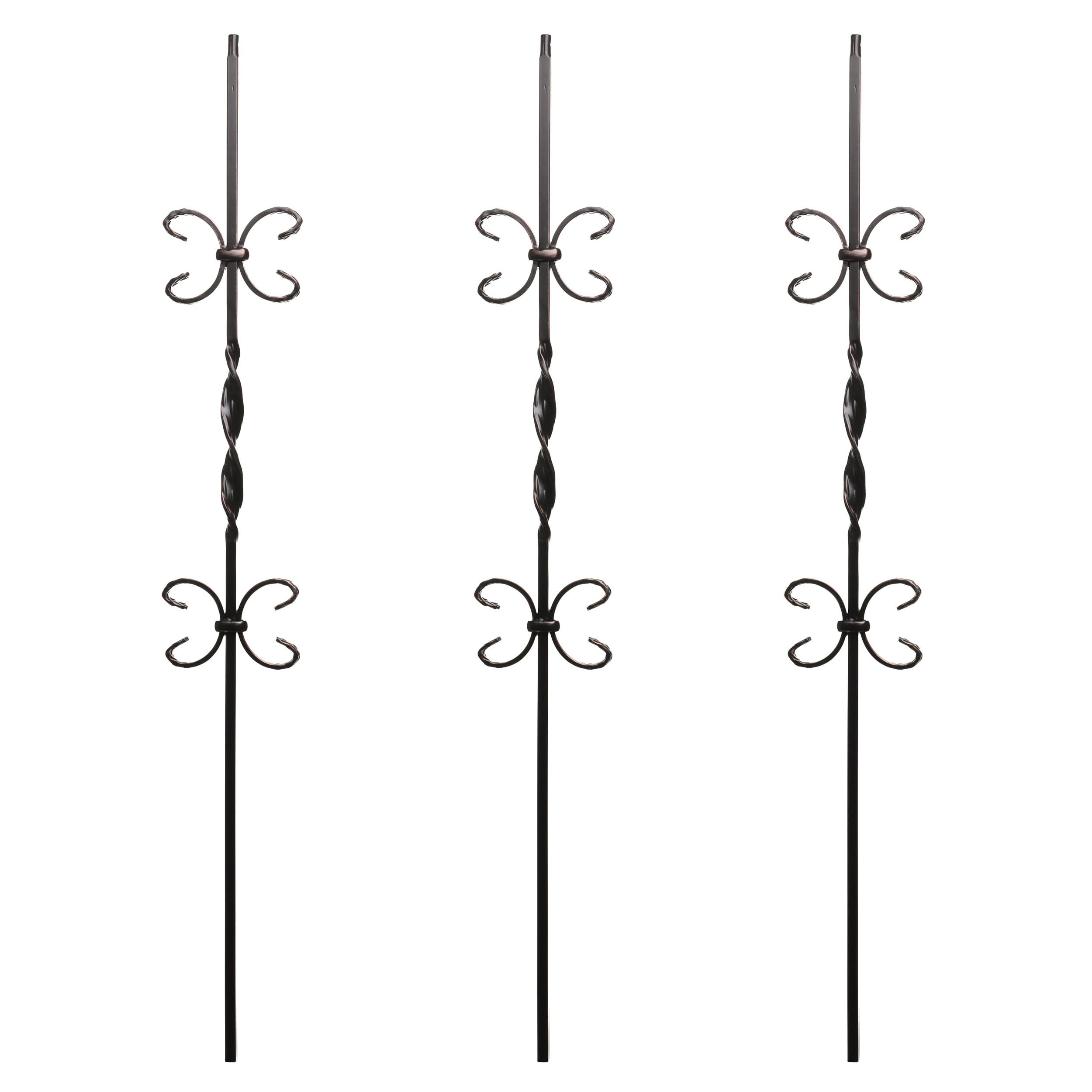 RELIABILT WGT11RC 43-in x 0.5-in Rubbed Copper Wrought Iron Butterfly Stair Baluster (3-Pack)