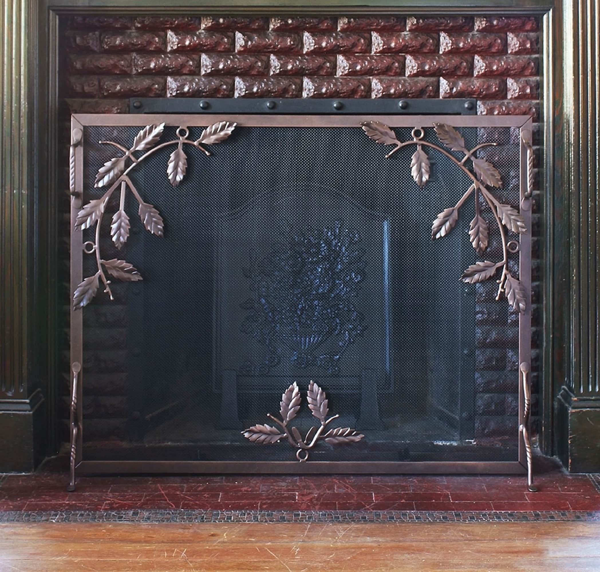 Minuteman International 0.5-in Roman Bronze Iron 1-Panel Flat Fireplace Screen G-3830Z Sansujyuku sansujyuku.com