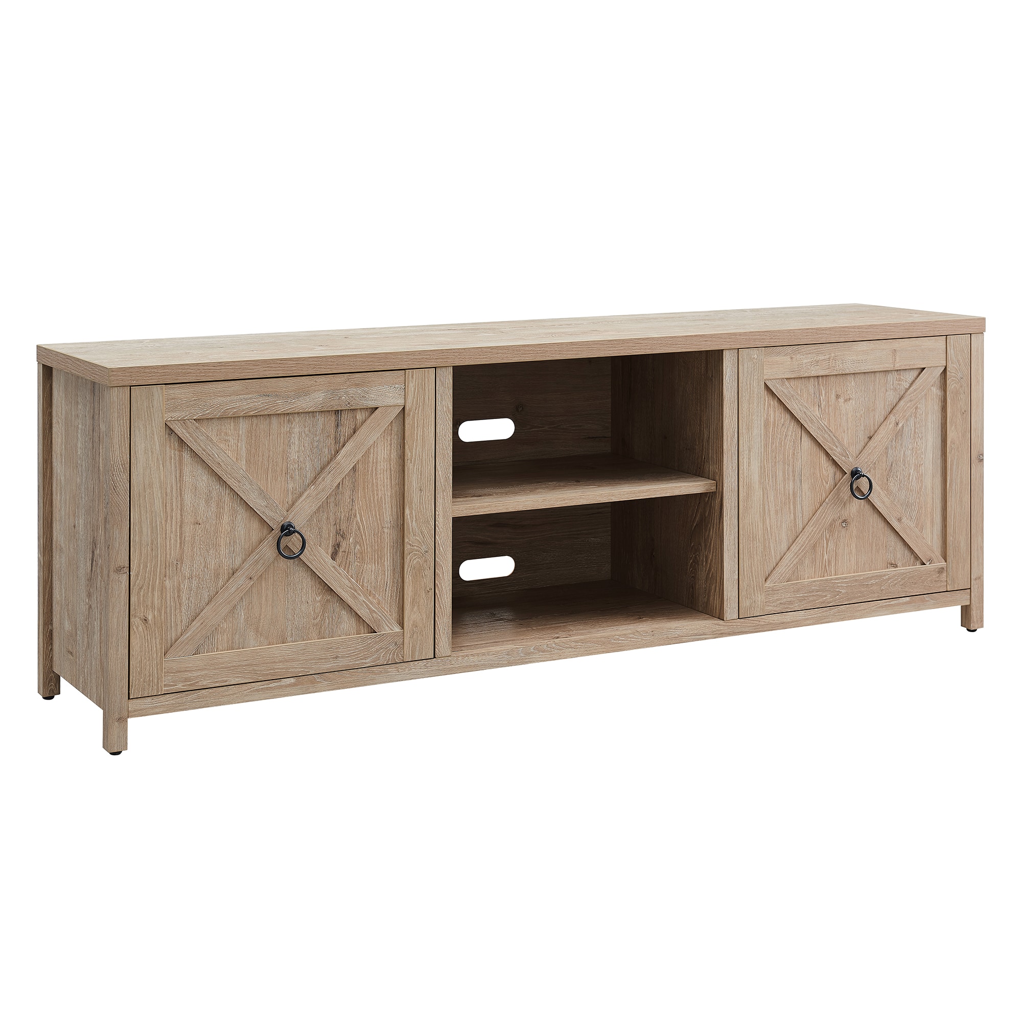 Hailey Home TV0973 Granger Modern/Contemporary White Oak TV stand ( Accommodates TVs more than 70-in )