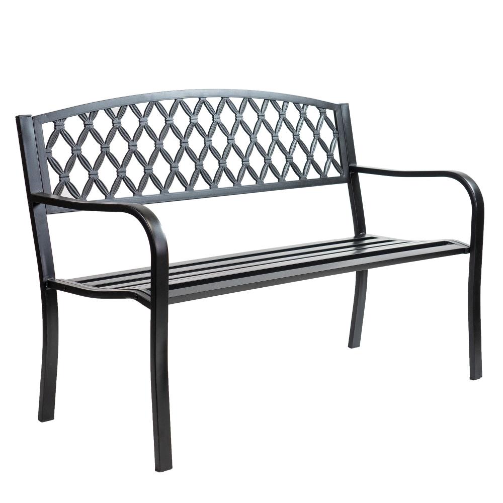 Patio Premier Outdoor Park Bench with Lattice Design, Steel Frame, Black  Finish, 500 lbs. Weight Capacity in the Park Benches department at | Übergangsjacken