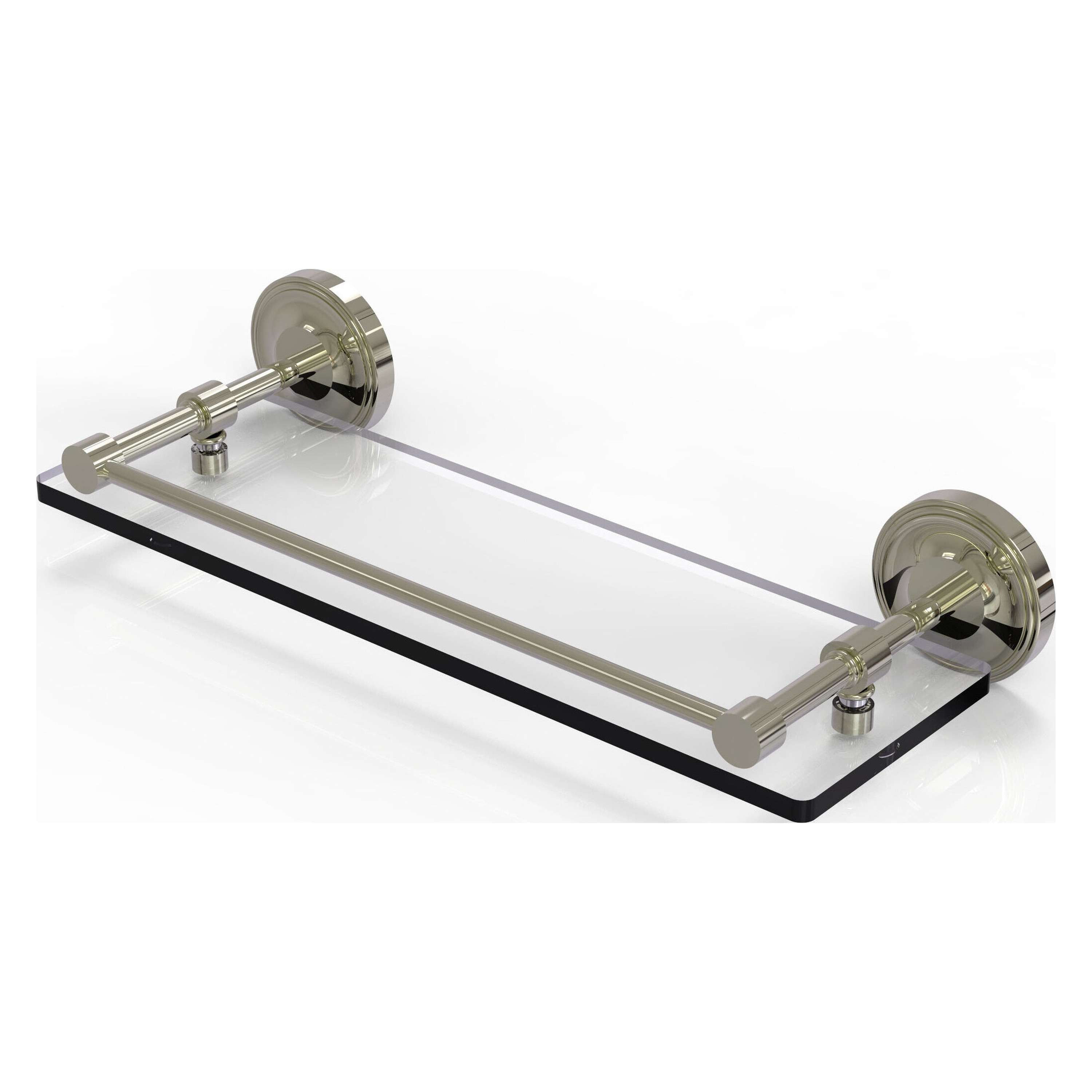 Allied Brass PRBP-1/16-GAL-PNI Prestige Regal Polished Nickel 1-Tier Wall Mount Bathroom Shelf (16-in x 3-in x 5-in)