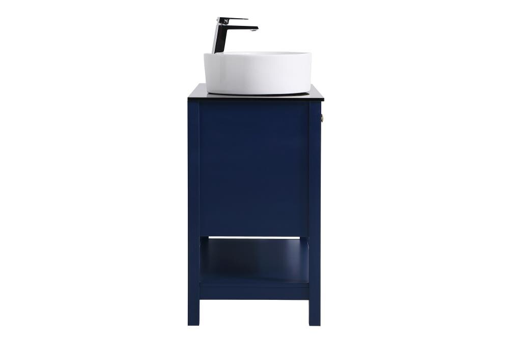 Blue and Gold 36" Steel and Porcelain Bathroom Vanity