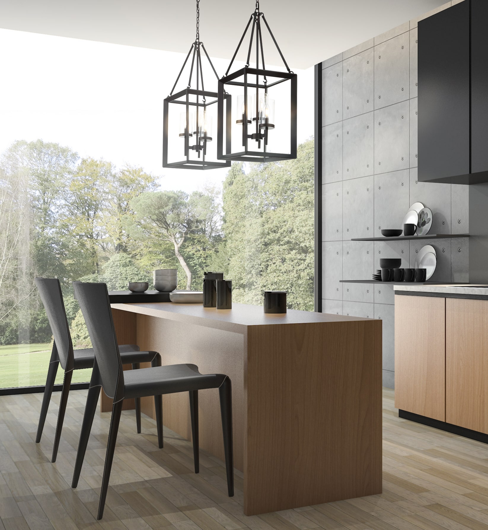 Geometric Bronze 12" LED Glass Pendant Light