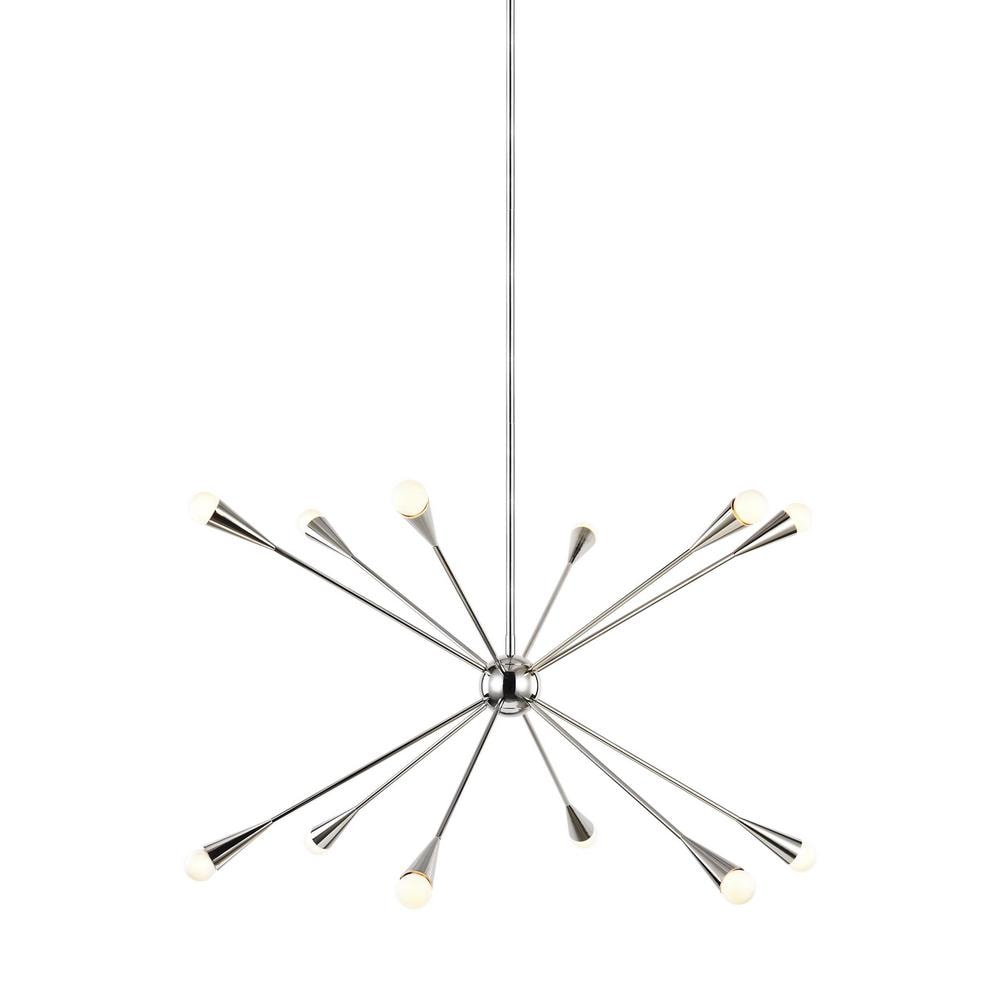 ED by Ellen DeGeneres EC10312PN Jax 12 -Light Polished Nickel Modern/contemporary For Use in Bathrooms, Bedrooms, Dining Rooms, Foyers, Kitchens, Living Rooms Chandelier