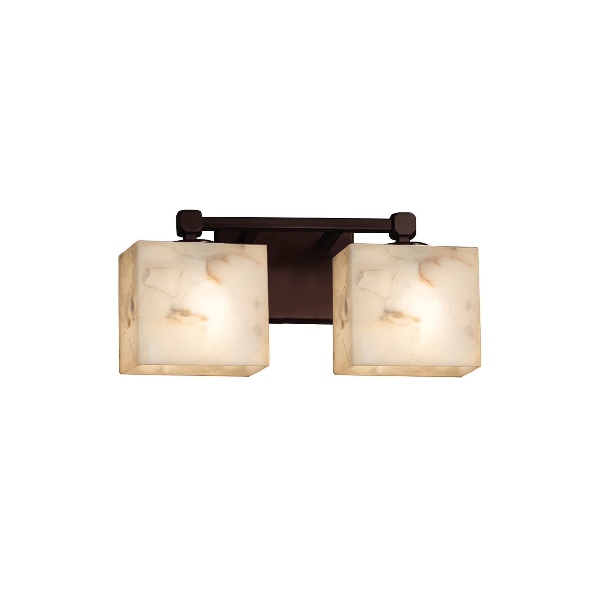 Justice Design Group ALR-8422-55-DBRZ Alabaster Rocks 14.5-in 2-Light Dark Bronze Transitional Vanity Light