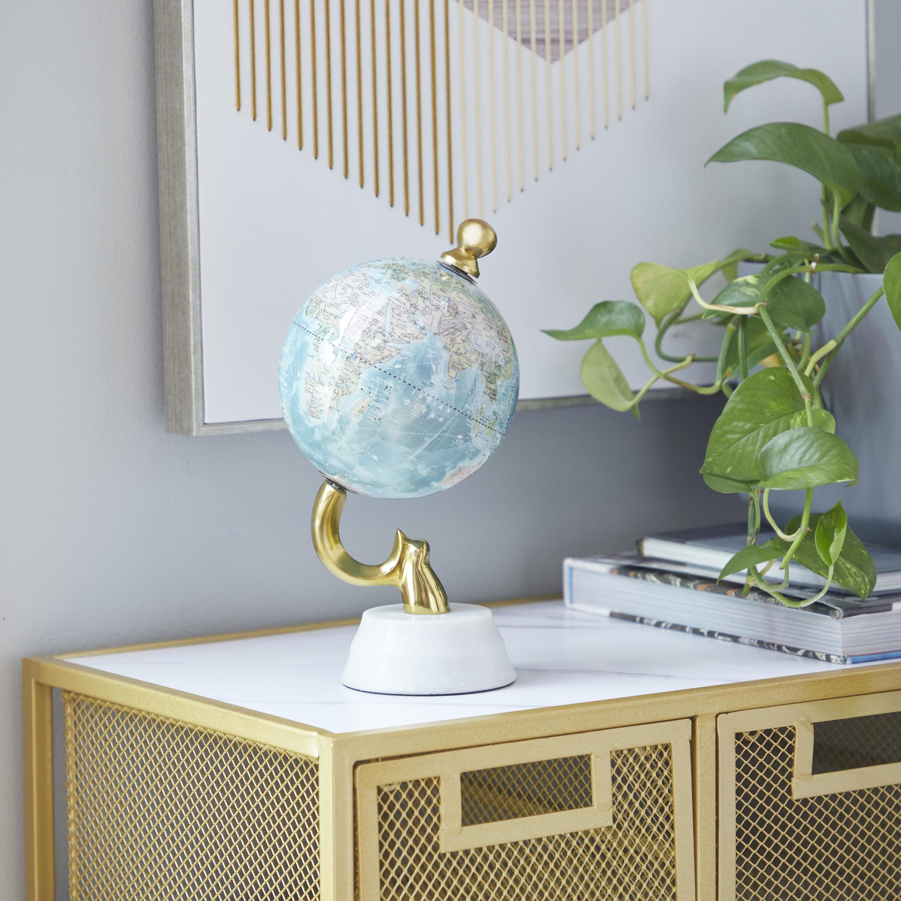 Grayson Lane 67833 Blue Aluminum Coastal Decorative globe