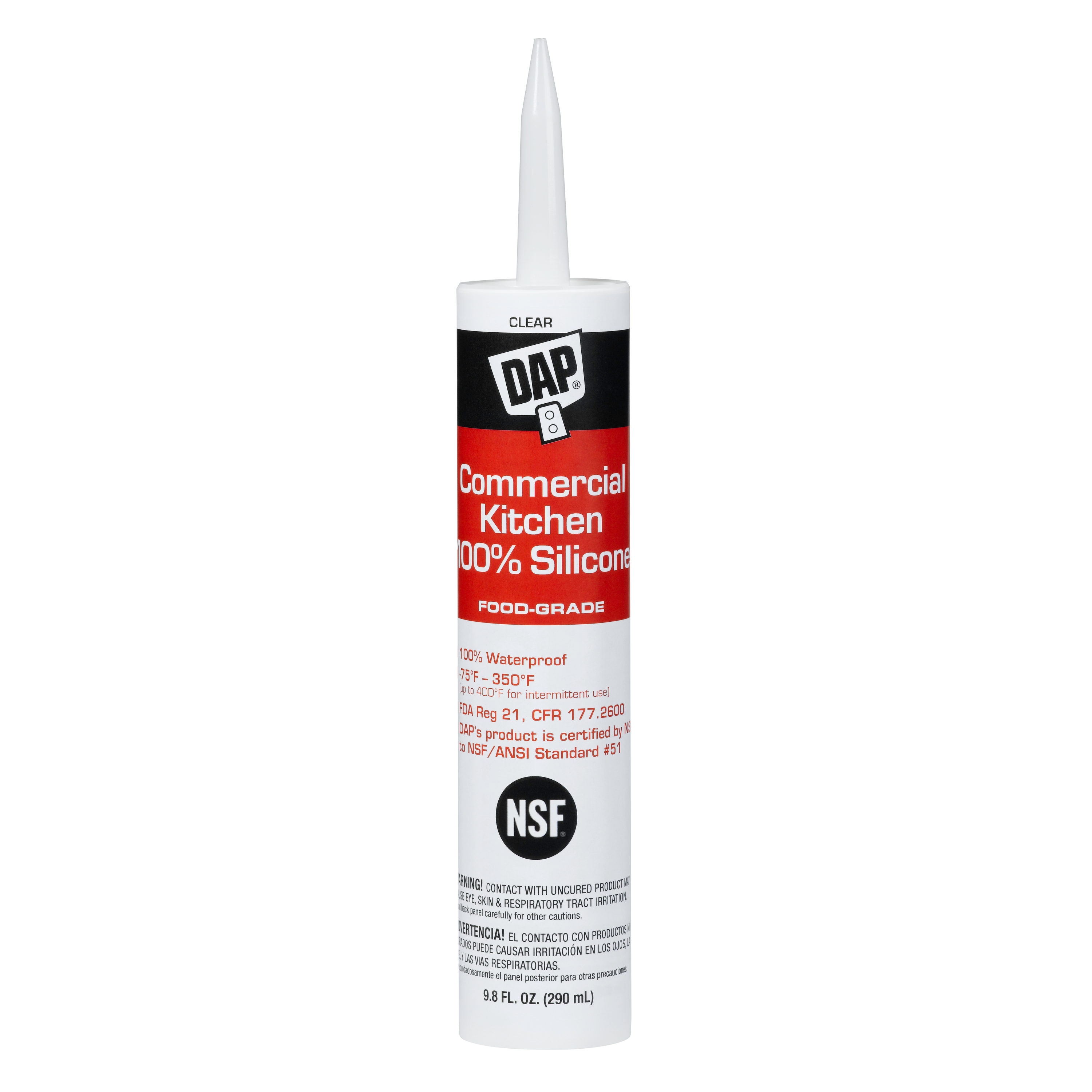 DAP 2.8 Oz. All-Purpose 100% Silicone Adhesive Sealant, Clear