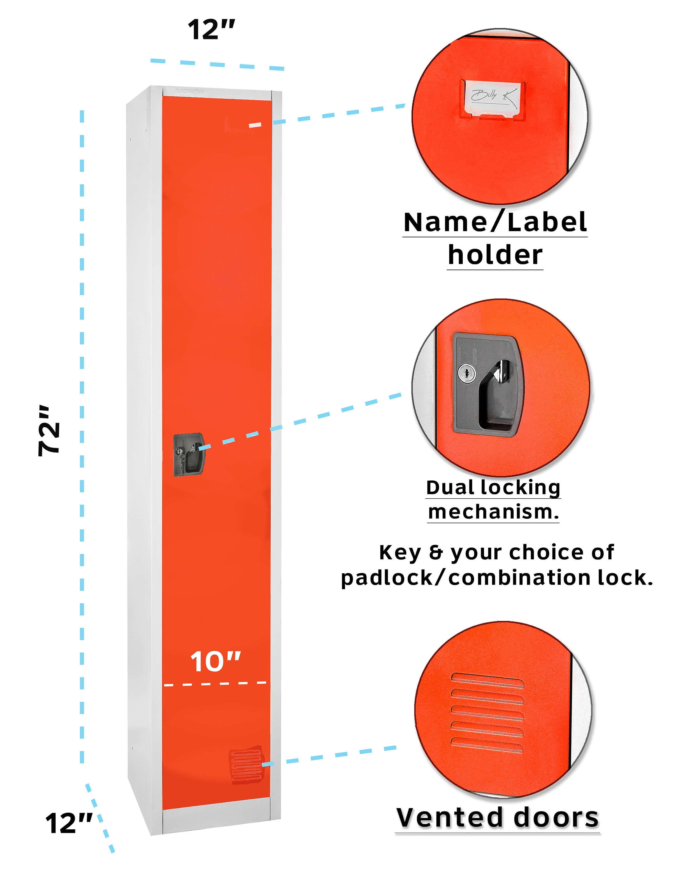 AdirOffice ADI629-201-RED Storage-Lockers - View #7