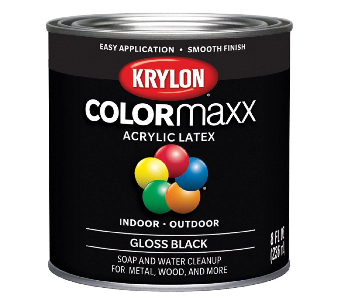 Krylon Gloss Black Enamel Acrylic Interior Paint + Primer (Half-Pint) in  the Interior Paint department at