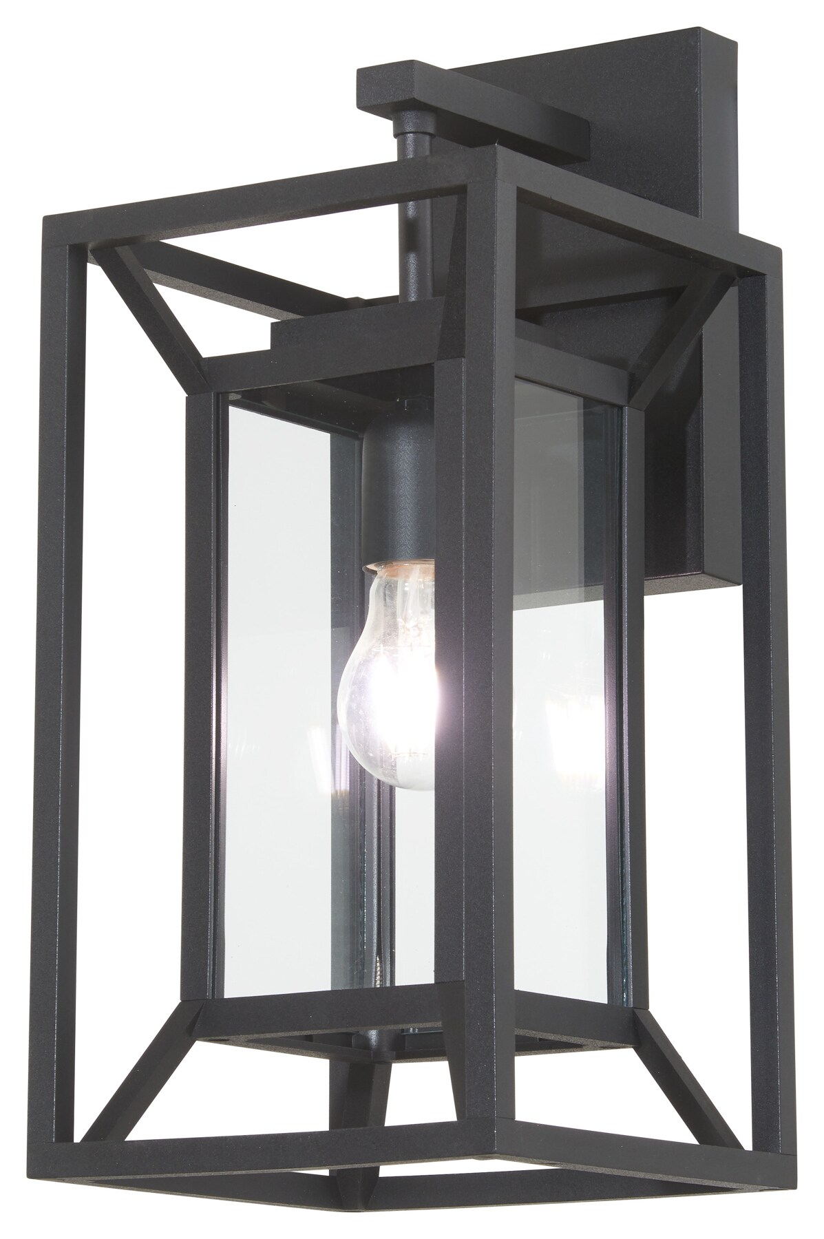 The Great Outdoors 71261-66-C Harbor View 1 -Light 16.5-in H Matte Black Hardwired Outdoor Wall Light