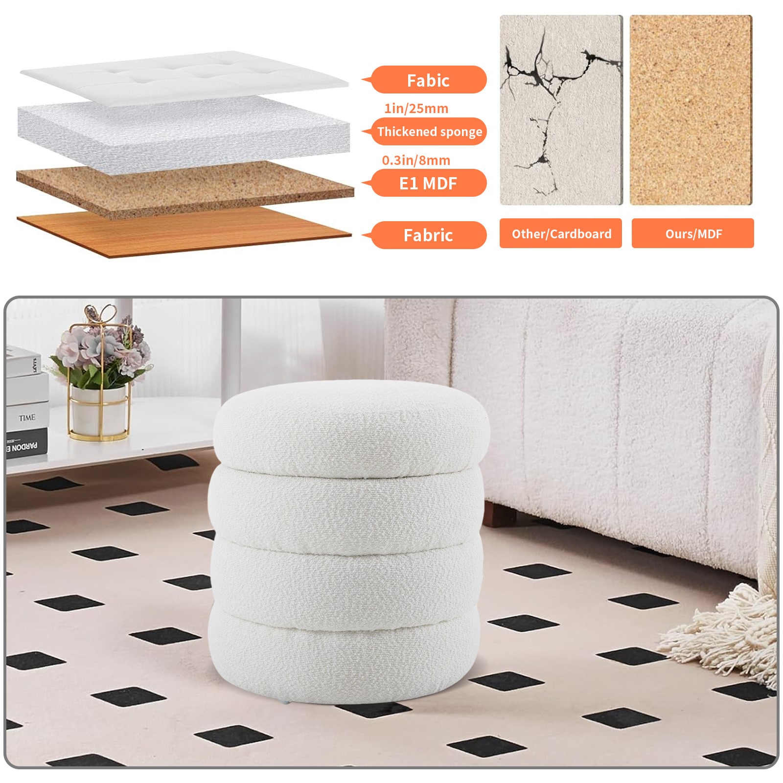 BWE A-9STOOL-05-WH Indoor-Ottomans - View #3