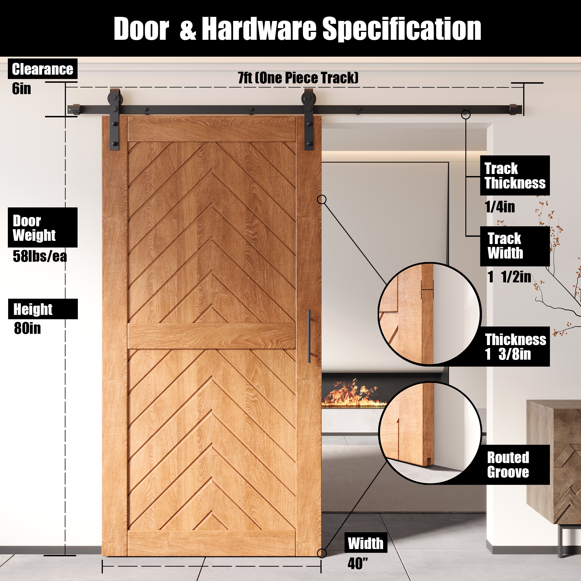 HOMACER YT1H084C-JT1-4080-EA Barn-Doors - View #2