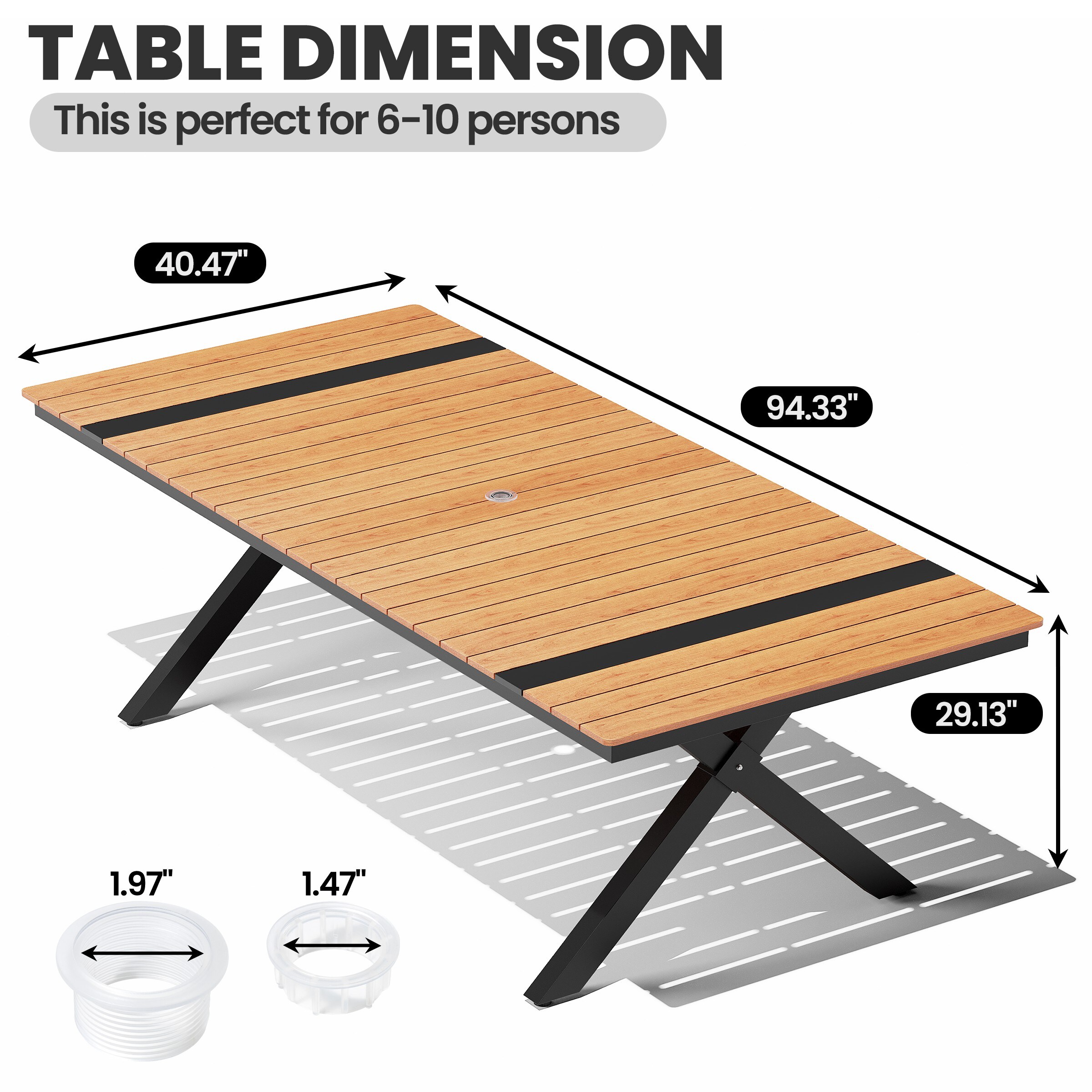 Crestlive Products CL-TB073BRN240 Patio-Tables - View #3