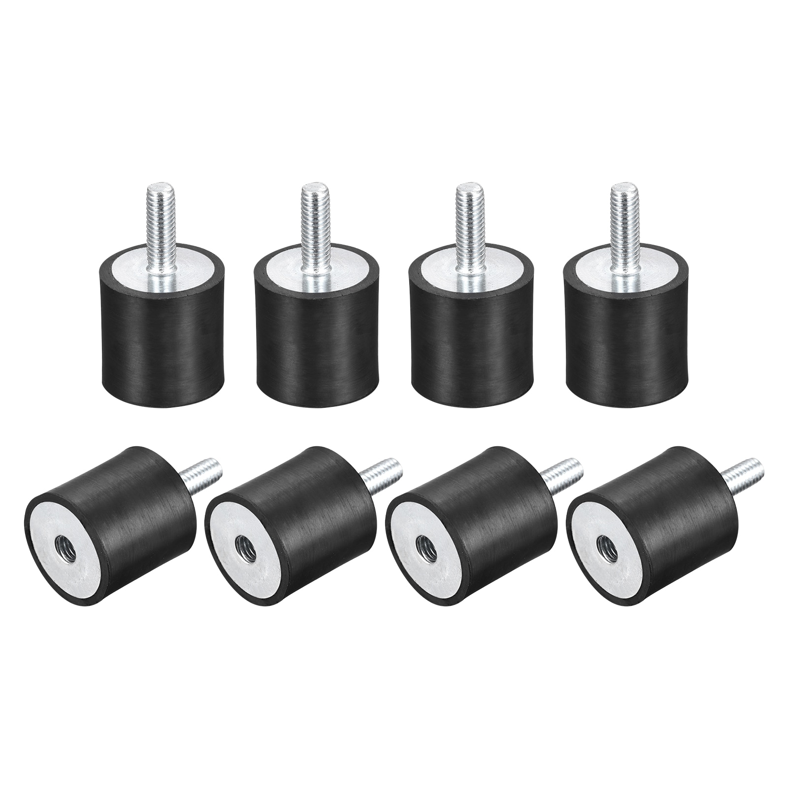Unique Bargains Rubber Mounts 8pcs M6 Male/Female Vibration Isolator Shock Absorber for Garage Motor Air Compressor Car Boat Bobbins D25mmxH25mm
