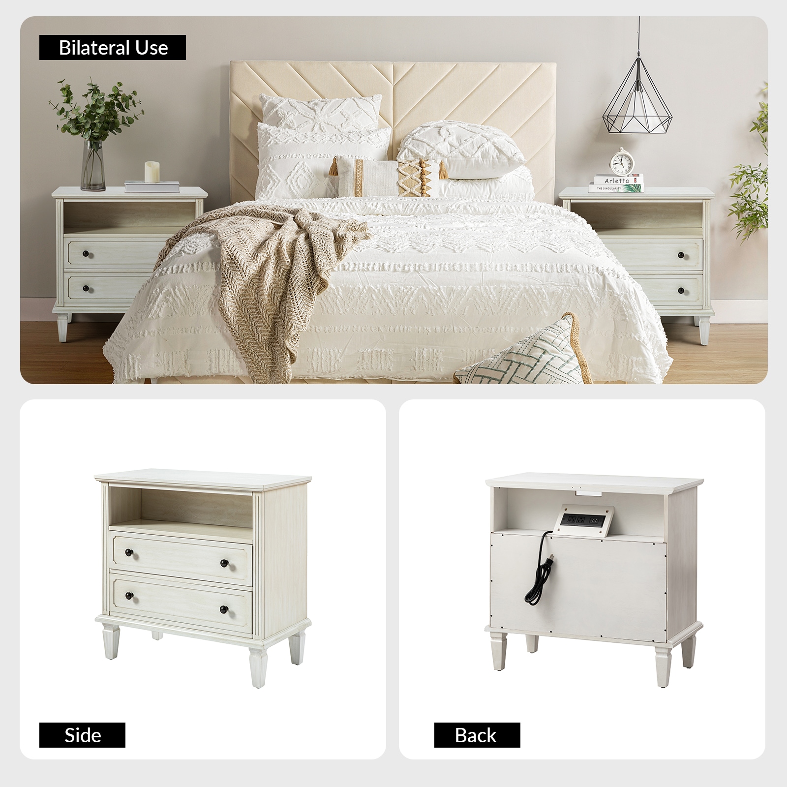 14 Karat Home NSJY0539-WTE nightstands - View #6