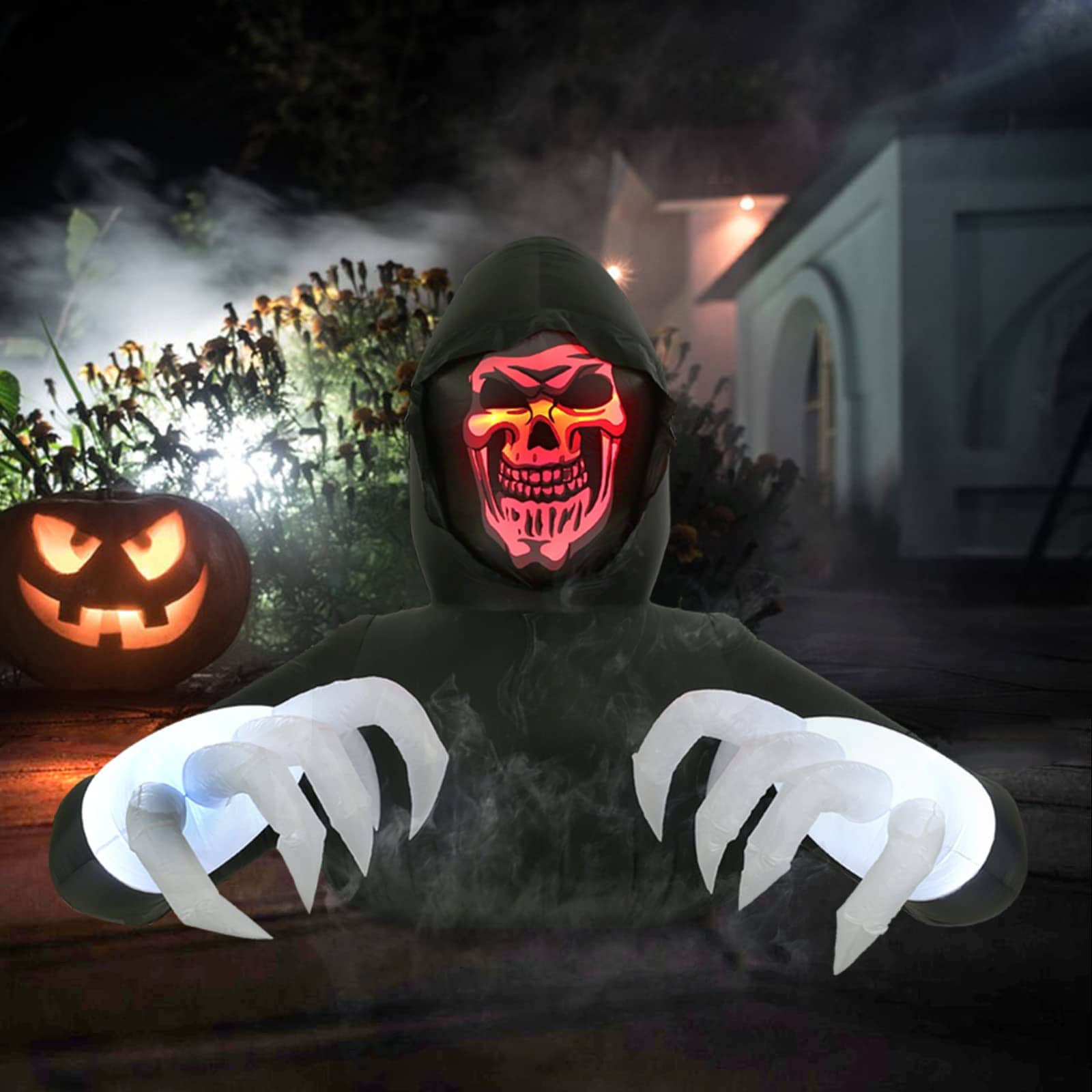 Justincity  8FT Width Inflatable Grim Reaper Outdoor Halloween Decoration for Yard Garden Lawn Black durable home and garden accessory designed