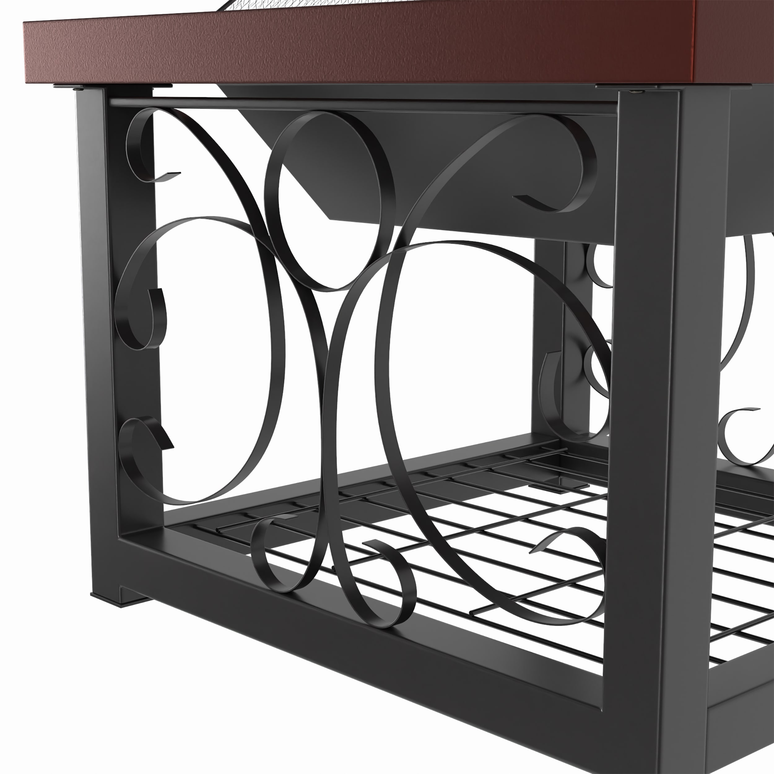 30" Bronze Wood Fire Pit Table with Storage Rack