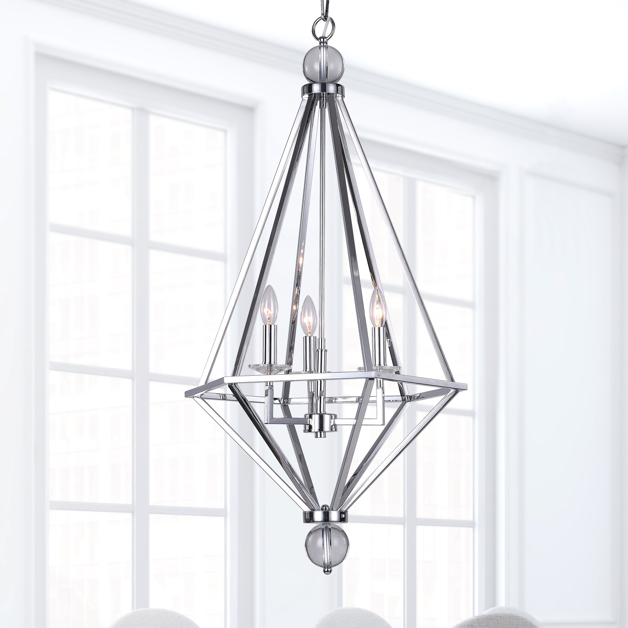 CWI Lighting 1027P20-3-601 Calista 3 -Light Chrome Transitional For Use in Bathrooms, Bedrooms, Dining Rooms, Foyers, Kitchens, Living Rooms Chandelier