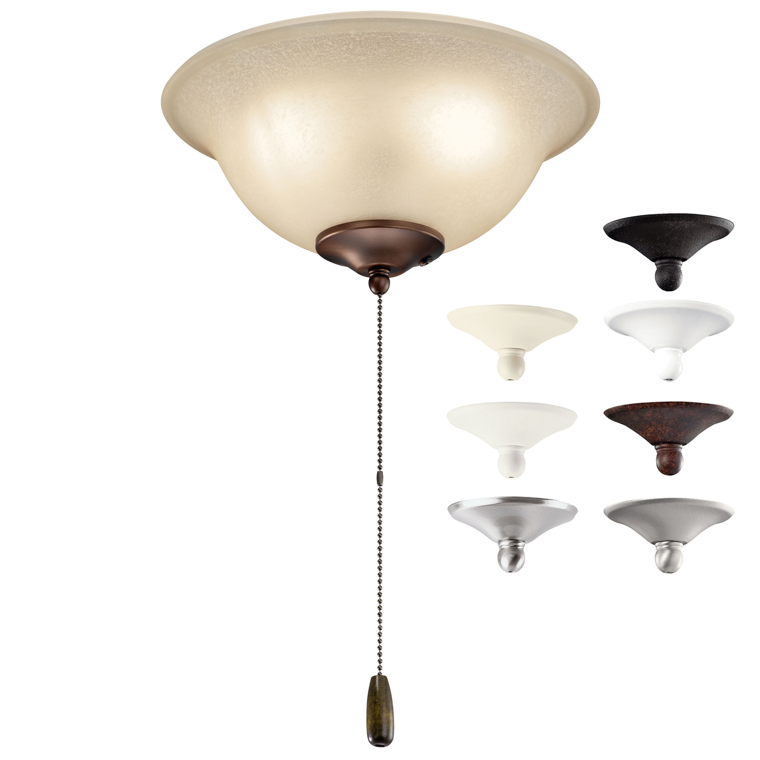Kichler 380016MUL 11-in 3 -Light Multiple colors/finishes LED Ceiling Fan Light Kit