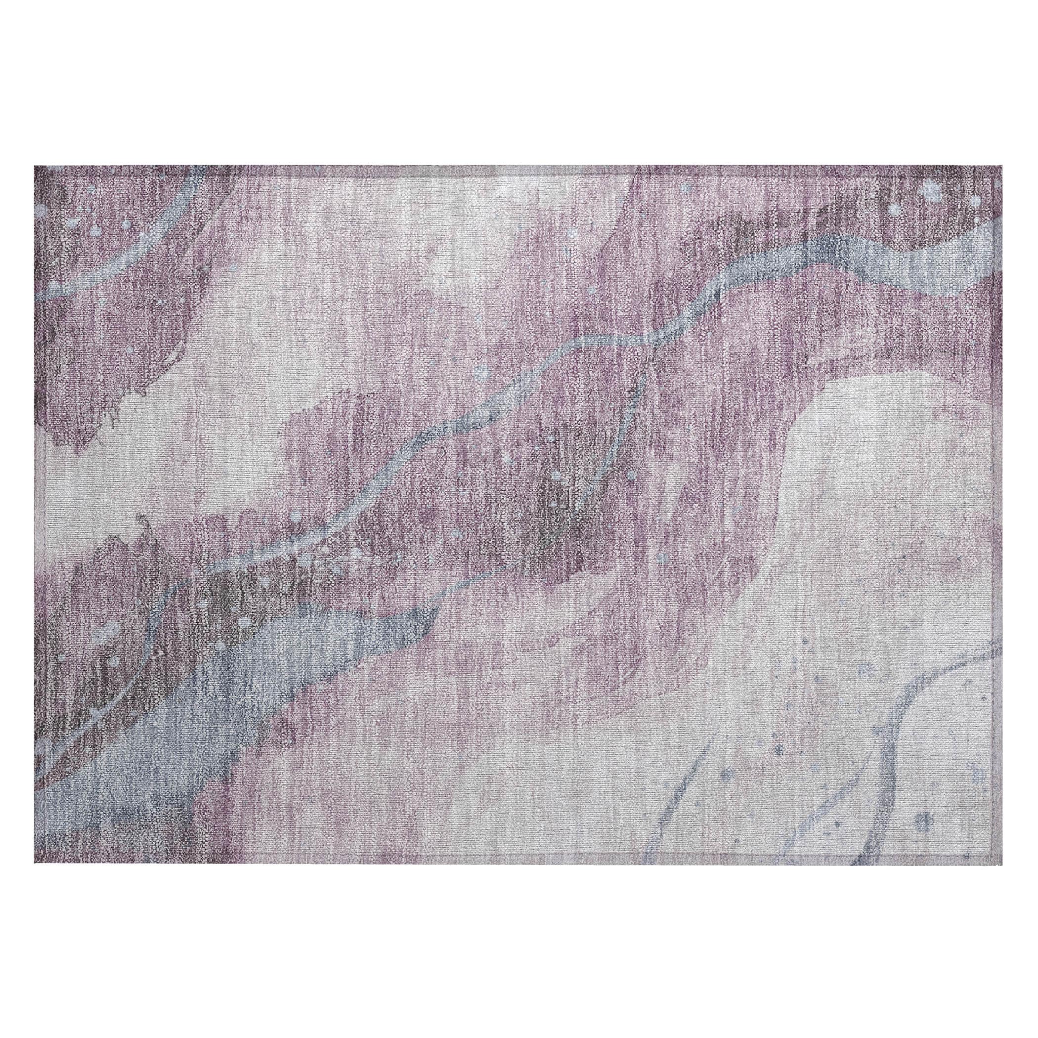 Red Synthetic 20" x 30" Machine Washable Rug