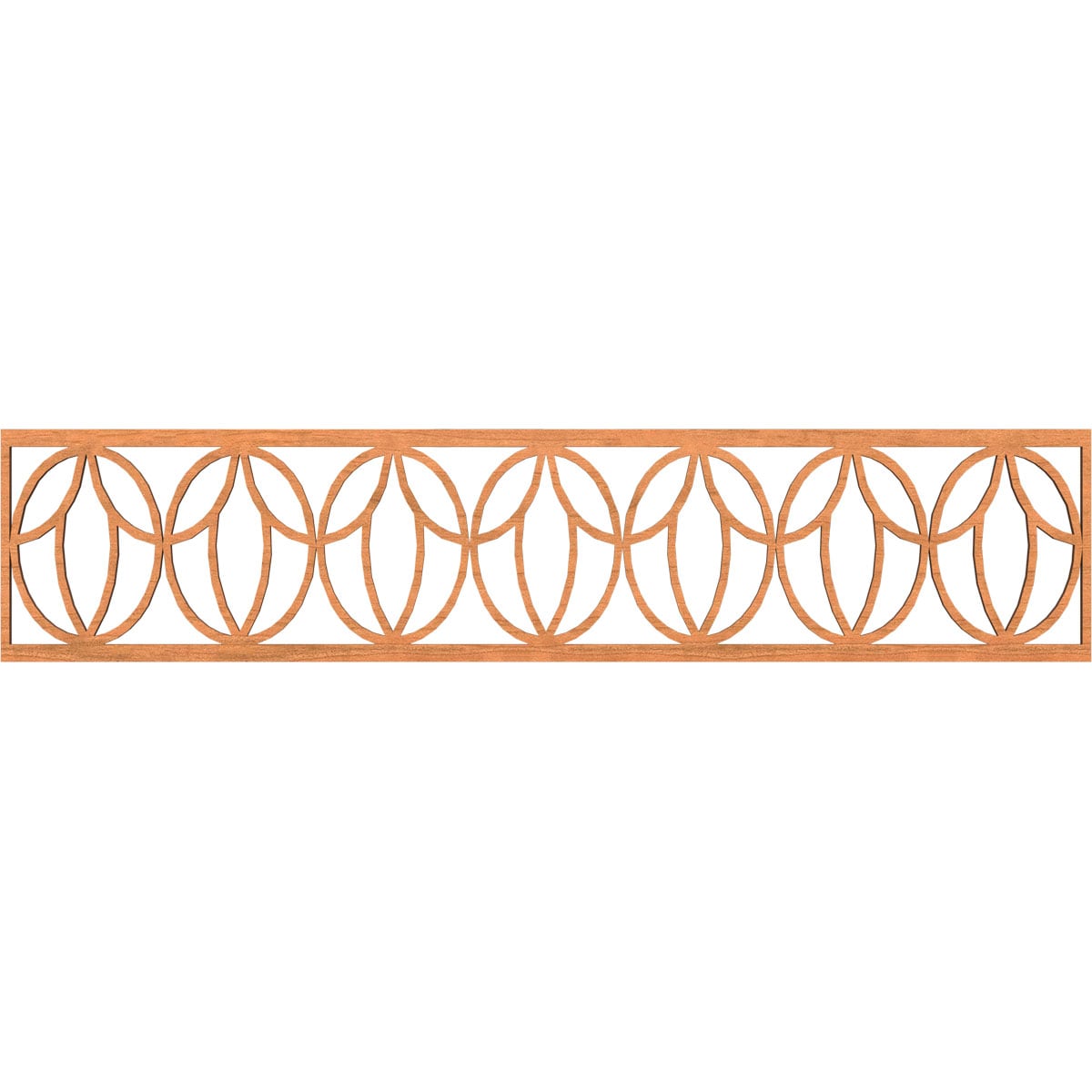 Ekena Millwork MLDA10X46SHOCH Shoshoni Fretwork Flat Trim 10-in x 3.9-ft Cherry Brown Unfinished 2156430 Pierced Wall Panel Moulding