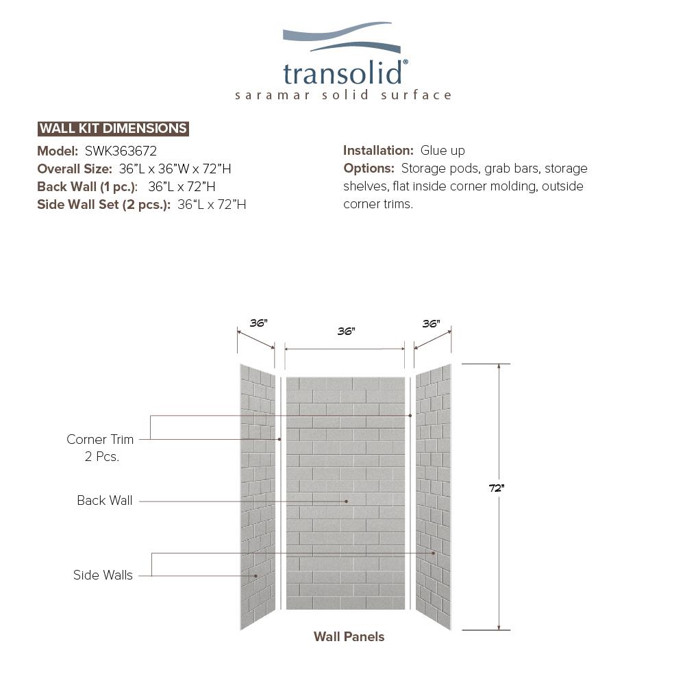 Transolid SWK363672-27 Shower-Wall-Surrounds - View #2
