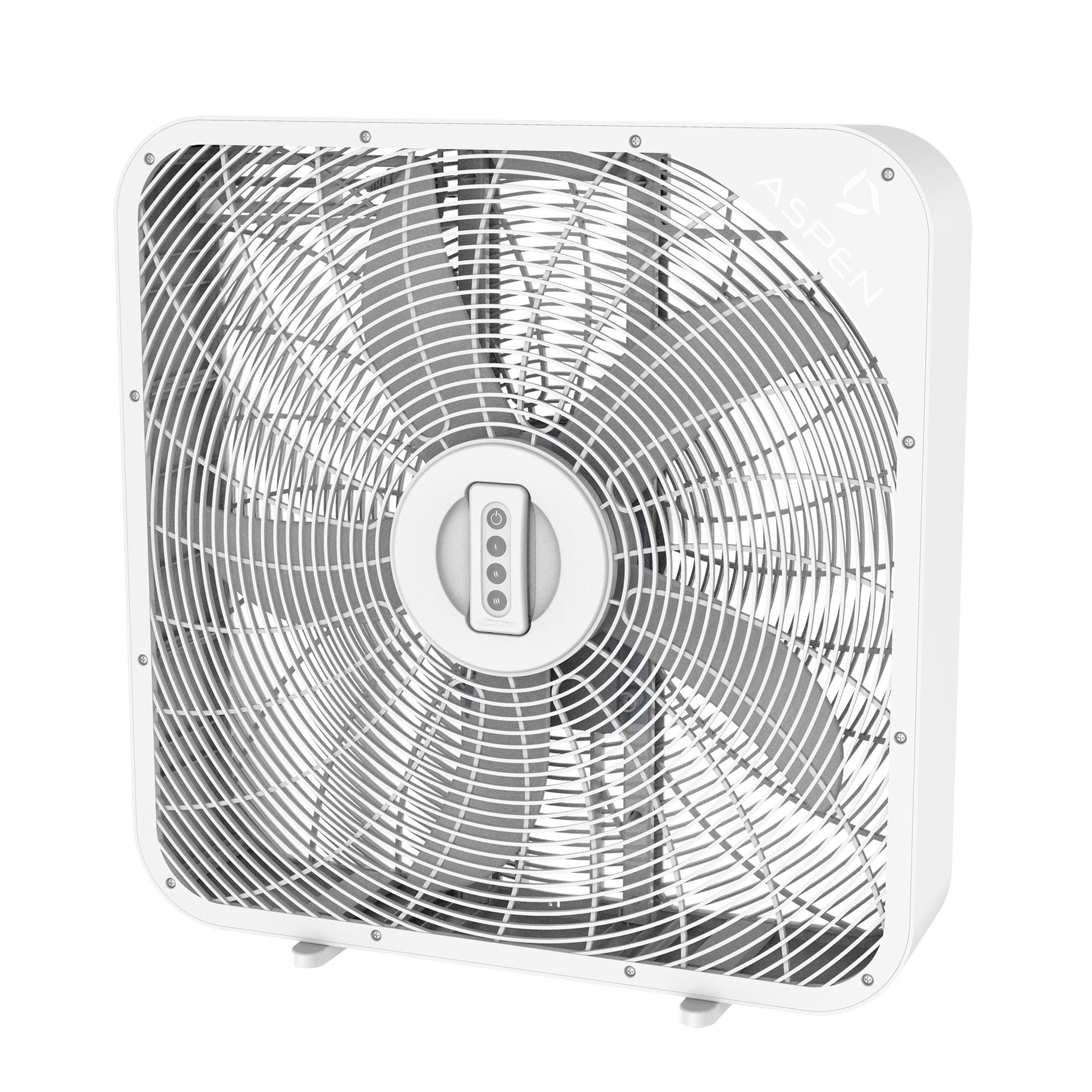 Aspen AB-20 20-Inches 120 -Volt 3 -Speed Indoor White Box Fan Fan with Remote Battery(s) Included and