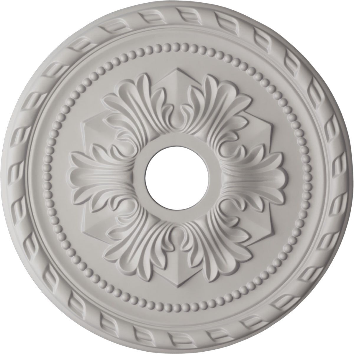 Ekena Millwork CM20PMUWF Palmetto 20.875-in W x 20.875-in L Painted Ultra Pure White Polyurethane Whole Ceiling Medallion