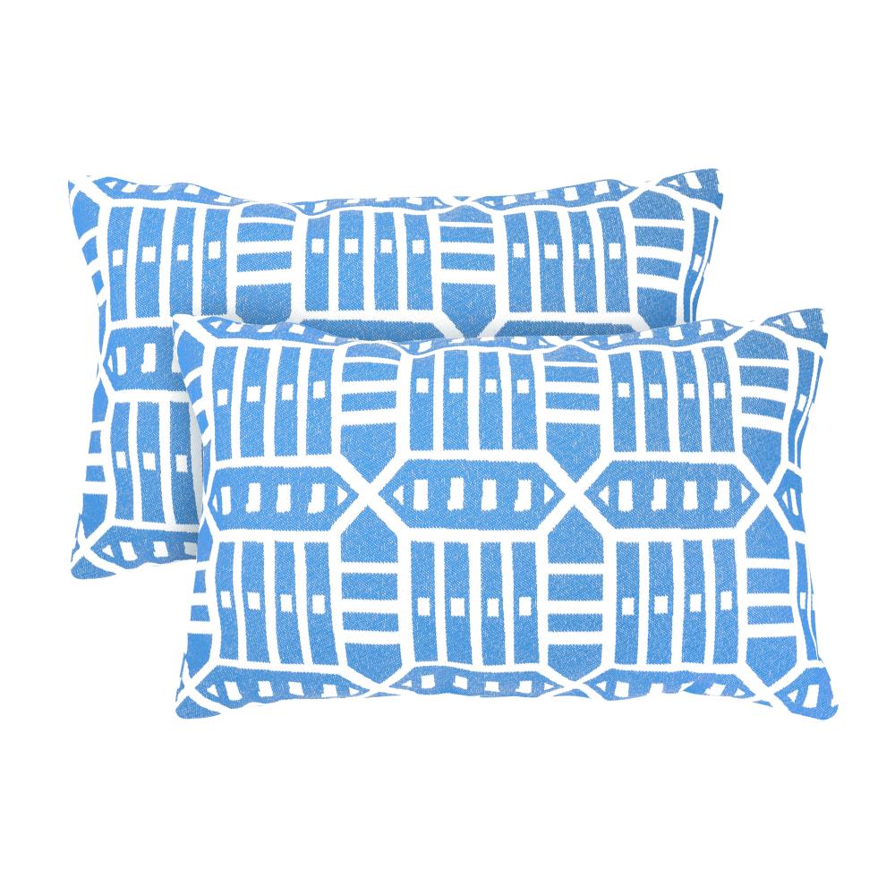 Astella KT2-TP12-FA53 Pacifica 2-Pack Geometric Roland Blue Rectangular Lumbar Pillow