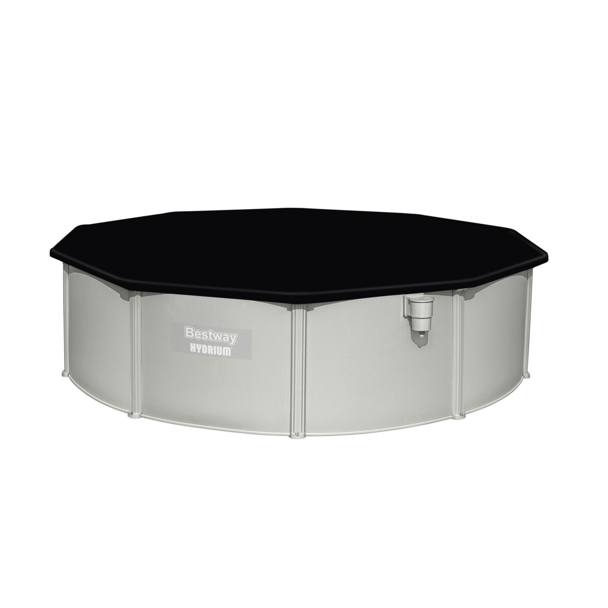 Gray 15' Round Steel Wall Above Ground Pool Set with Filter Pump