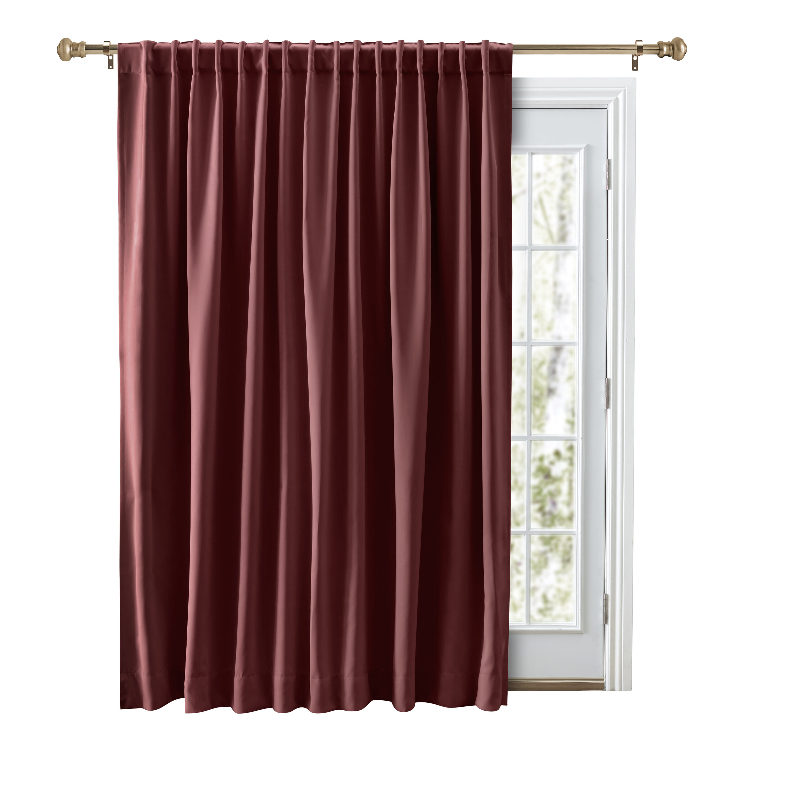 Ricardo Trading 02000-44-084-16 84-in Garnet Blackout Back tab Single curtain panel