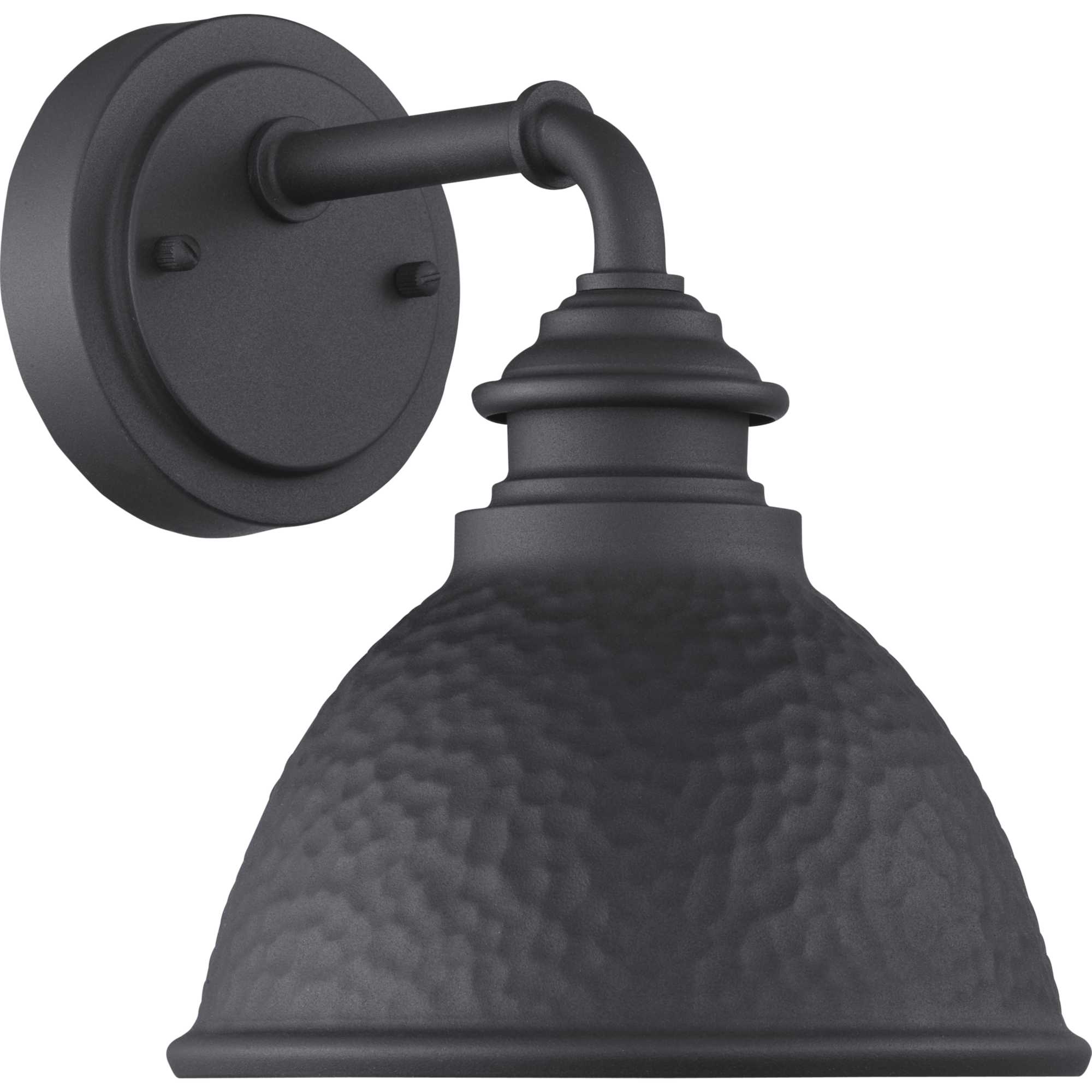 Modern Englewood 8'' Black Steel Wall Lantern with Copper Accents