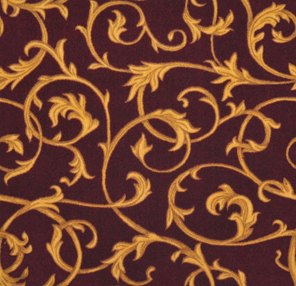 1744W-03 Home Office Acanthus Burgundy Red 26-oz sq yard Nylon Pattern Indoor Carpet
