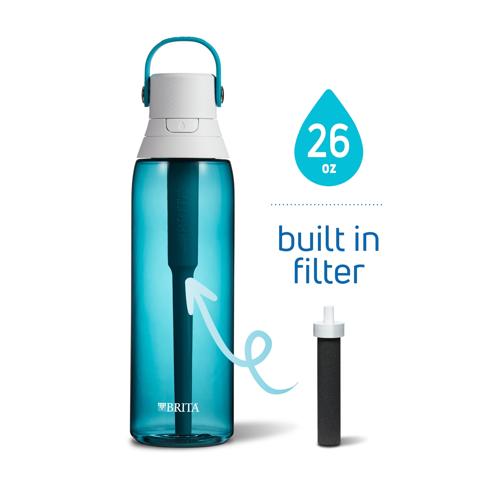 Brita Bottle with Water Filter 26-fl oz Plastic Water Bottle in the Water  Bottles & Mugs department at