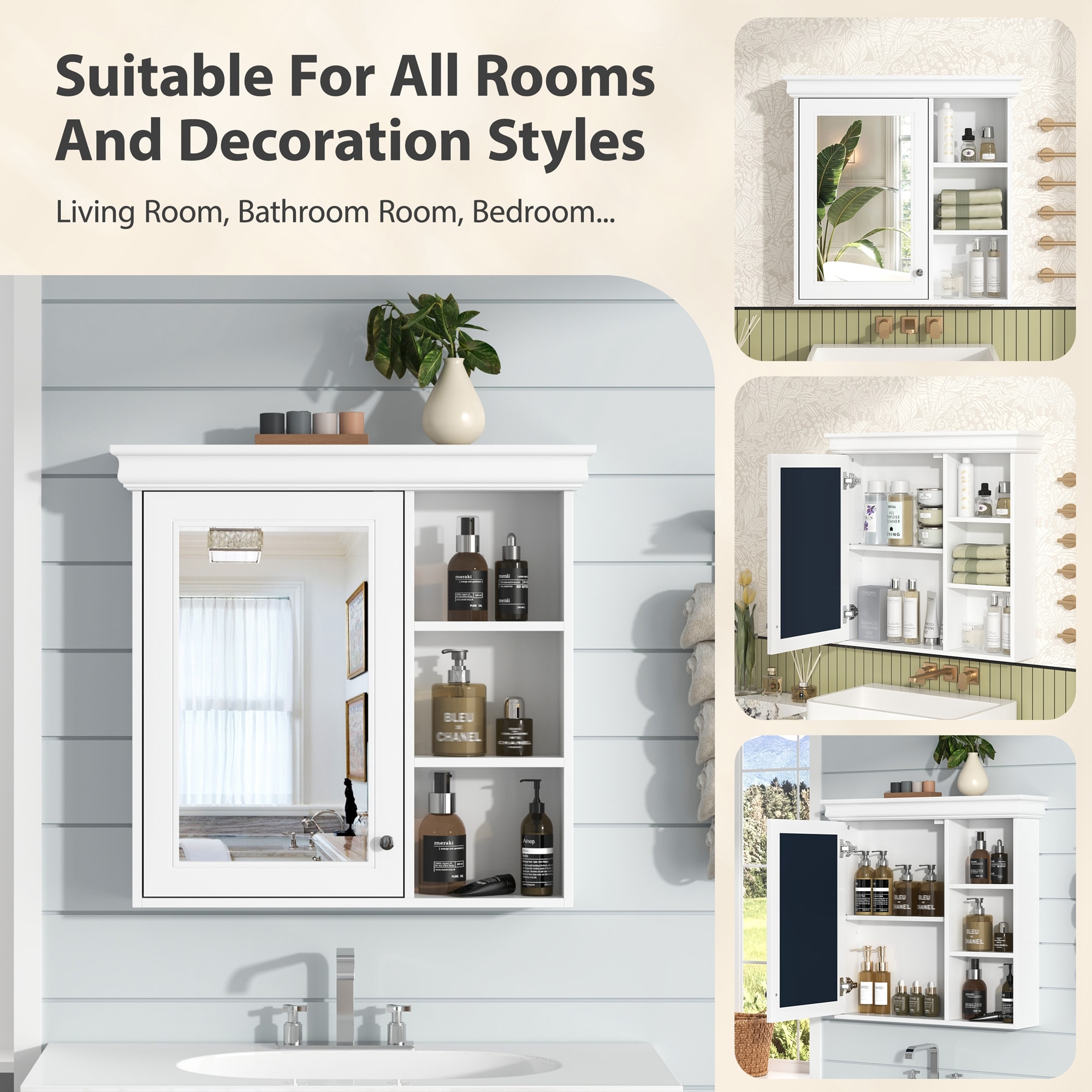 Forclover HBV-B062223 Bathroom-Medicine-Cabinets - View #4