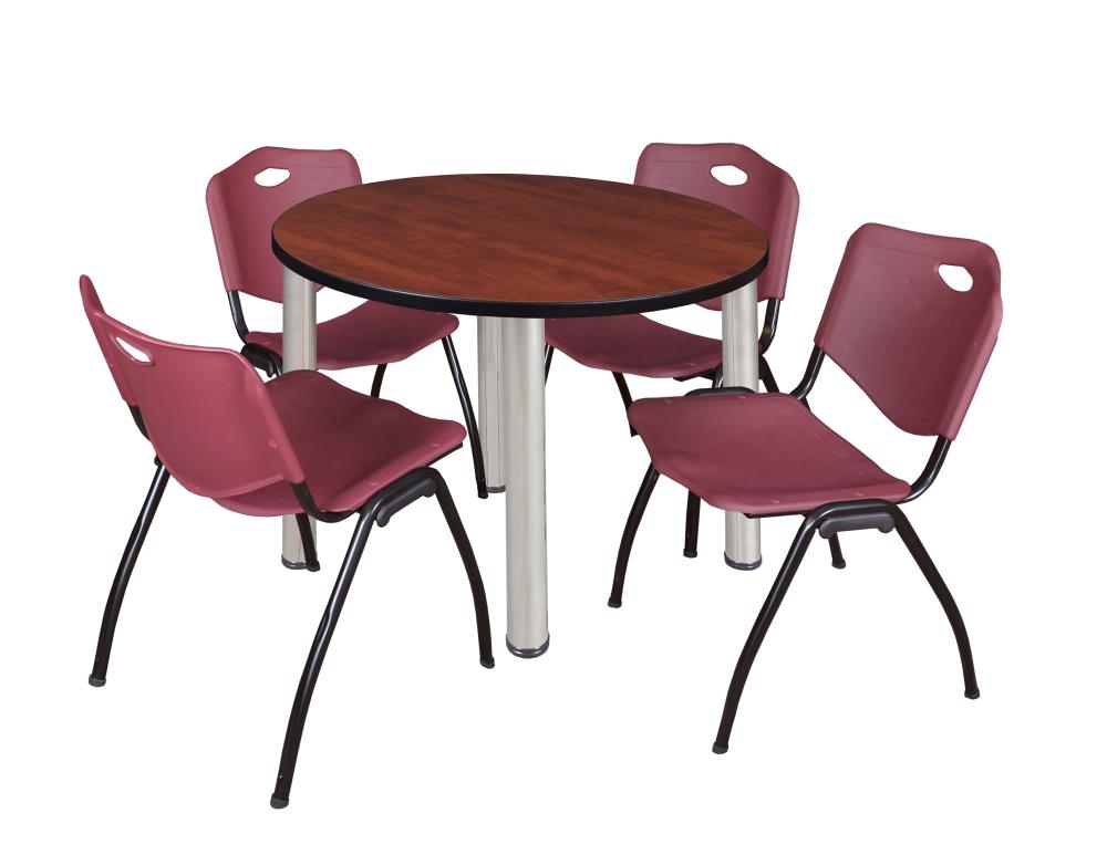Regency TB42RNDCHBPCM47BY Breakroom Red 4-Person Training Table (42-in W x 29-in H)