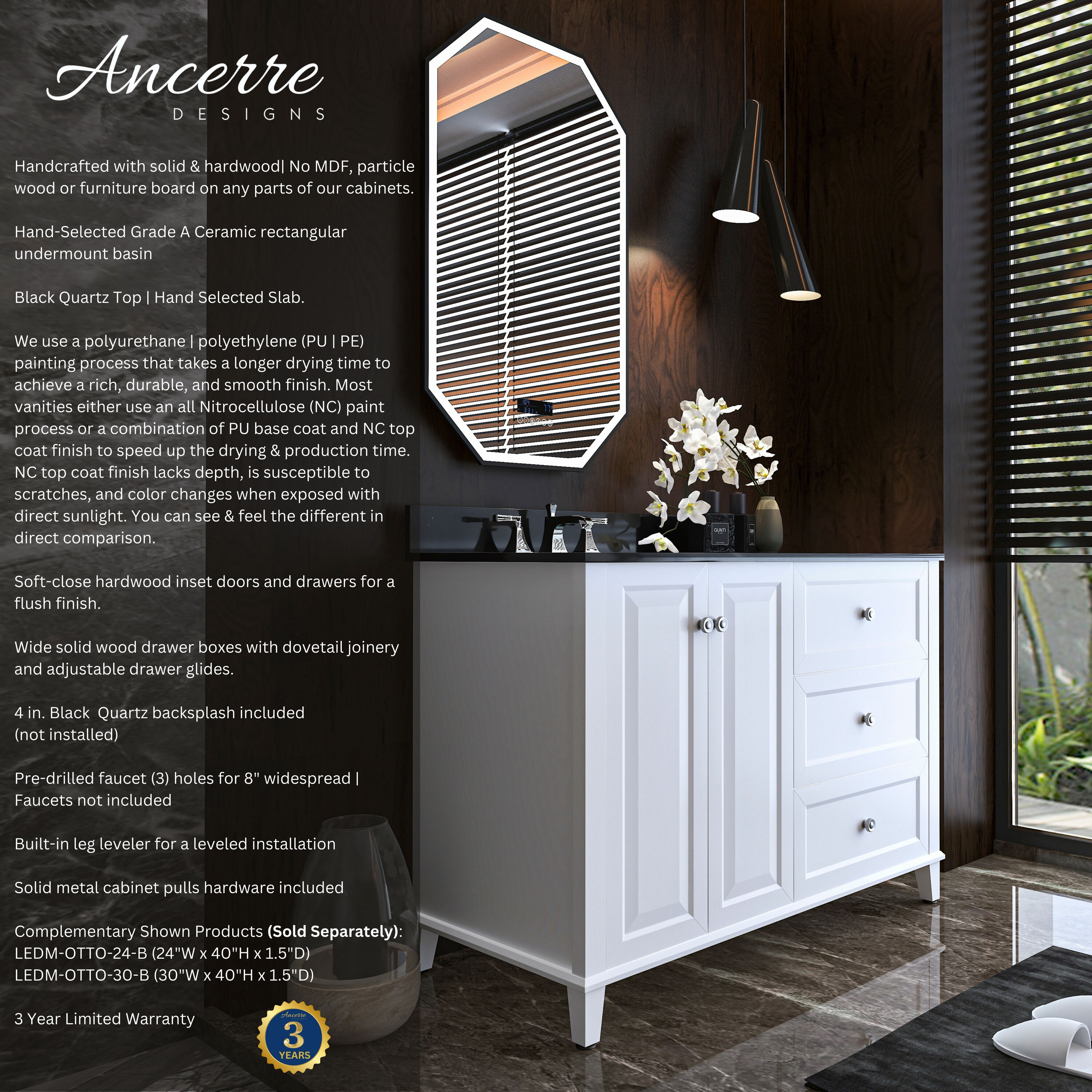 Ancerre Designs VTSMHANNAH48LWB1 Bath-Vanity-Combo - View #2