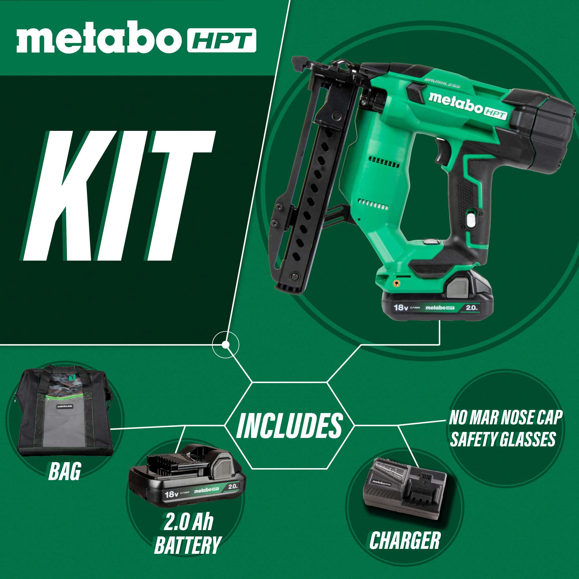 Metabo HPT Multivolt 18-Gauge 1/4-in Narrow Crown Finish Pneumatic Stapler