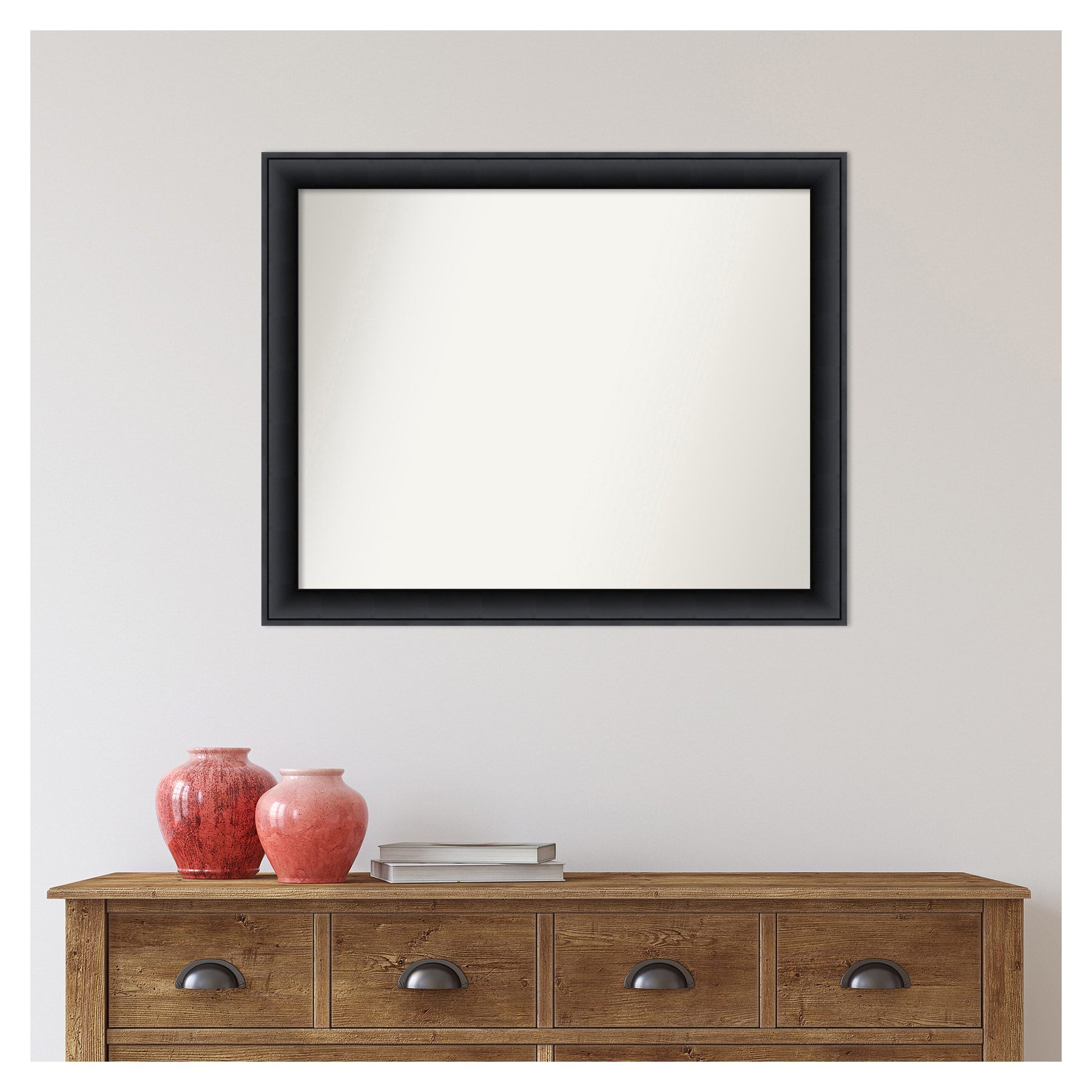 Nero Black Full Length Rectangular Wood Wall Mirror